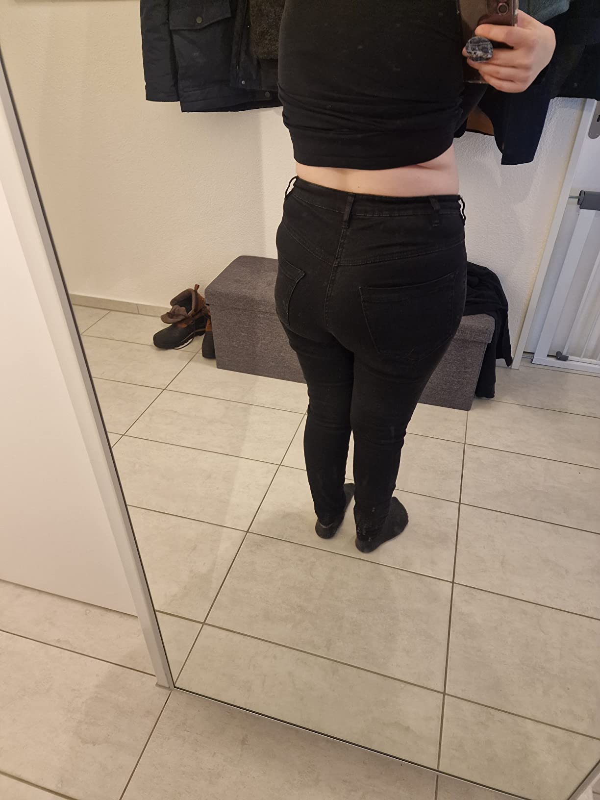 Zizzi Amy Super Slim Jeans Damen Schwarz Stretch