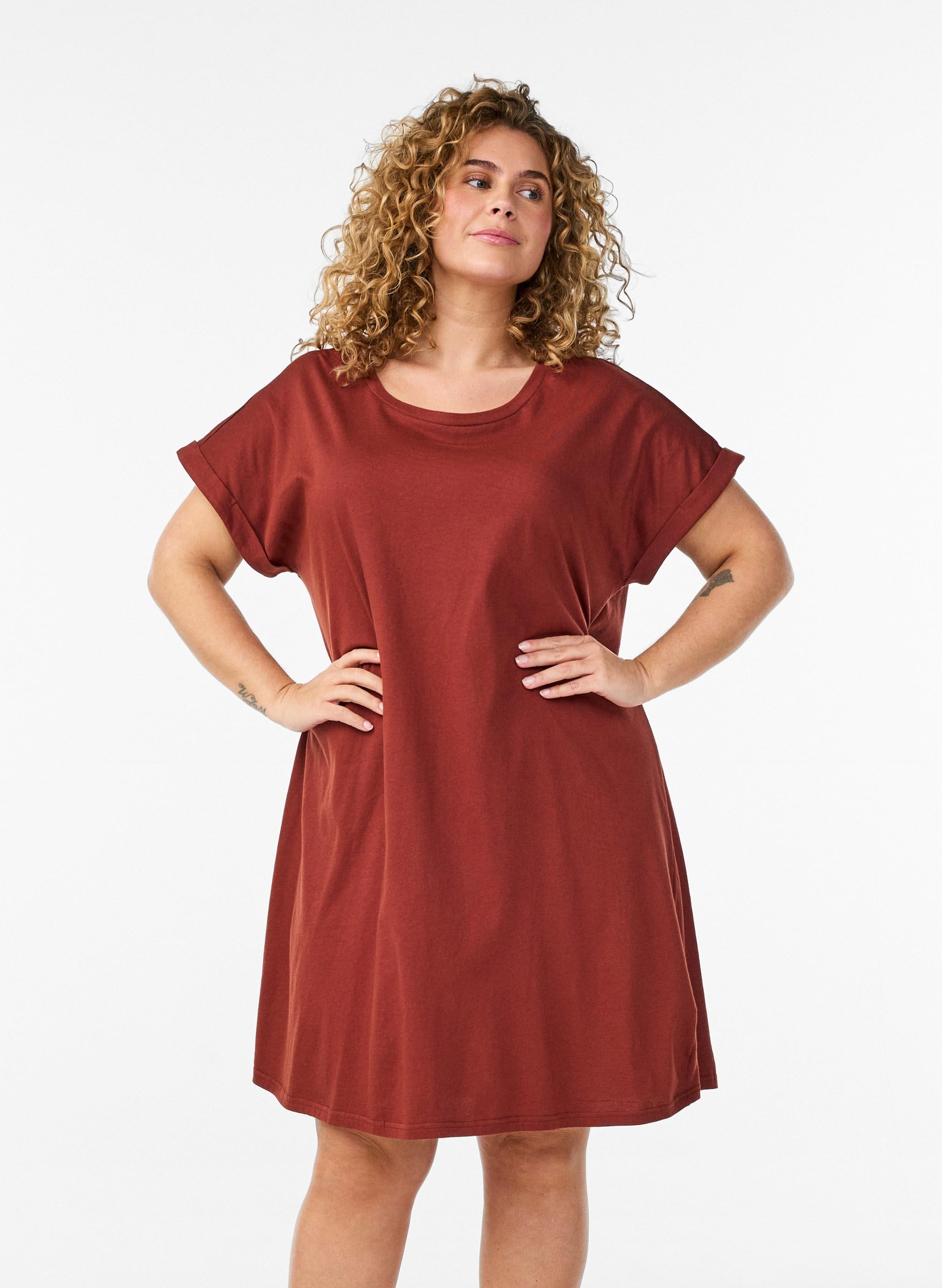Zizzi 2-Pack Kleid Baumwolle Schwarz 50-52 locker