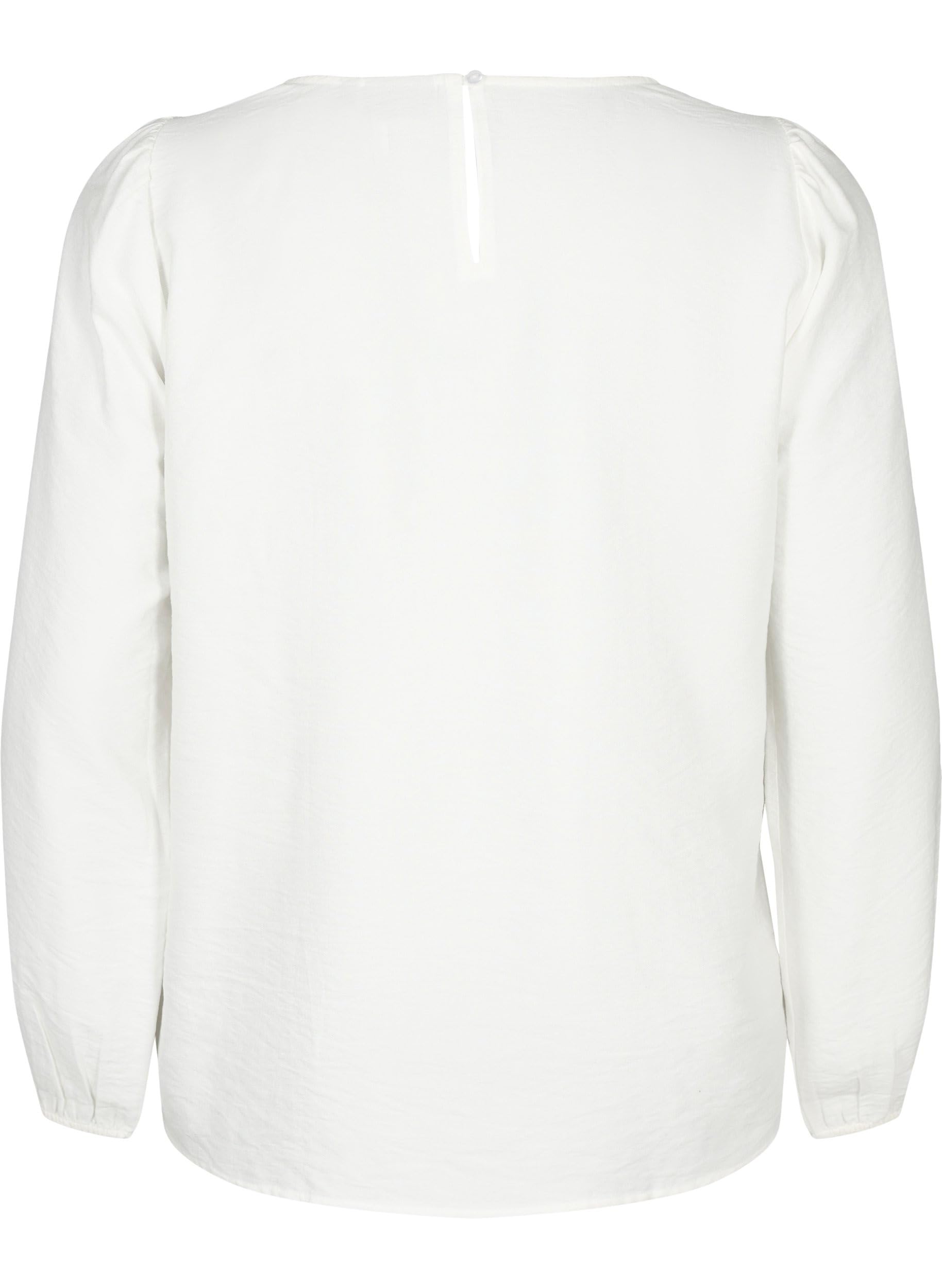 Zizzi Blouses Bluse Viskose Langarm Häkeldetail