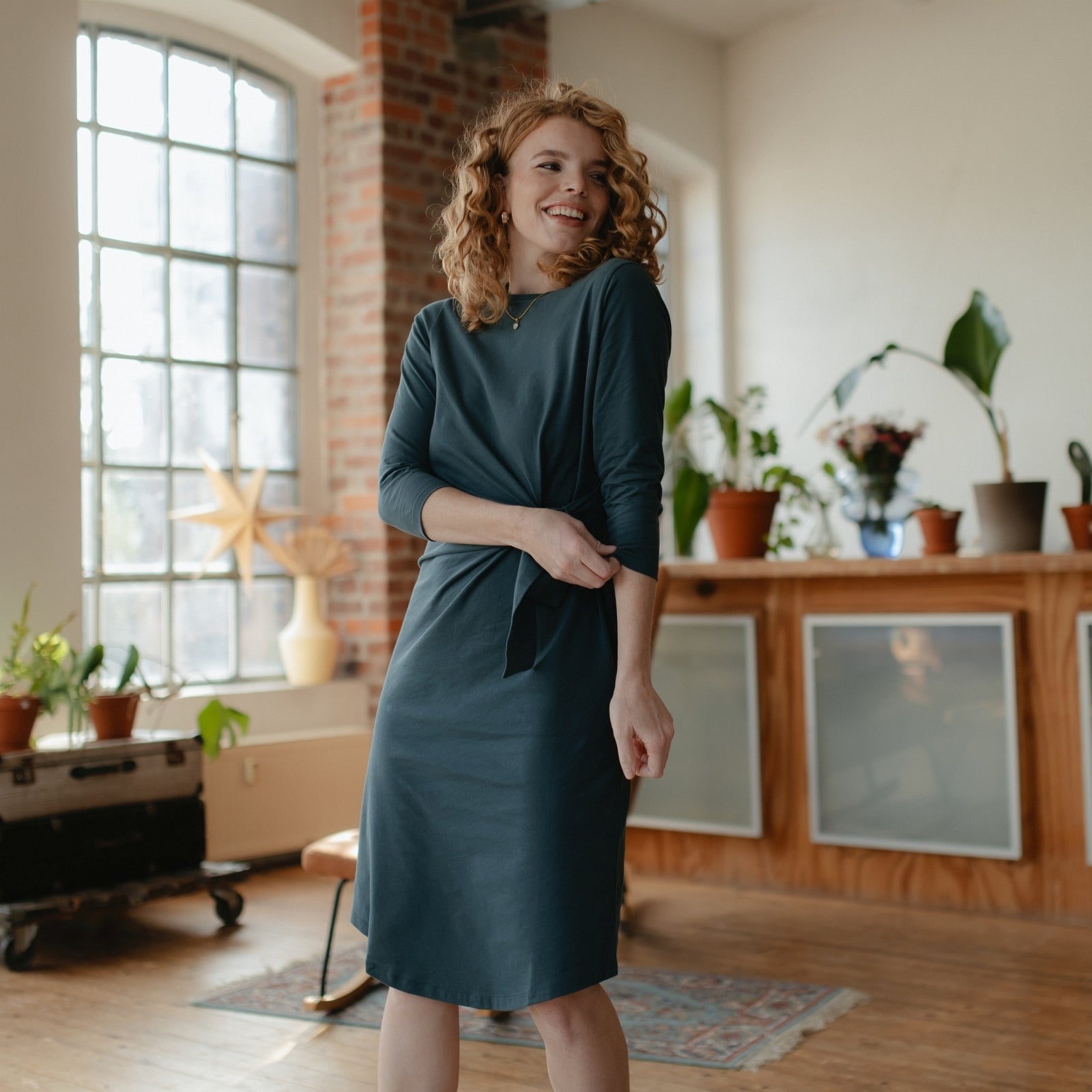 NORDLICHT Kleider Greta Langarm Jerseykleid Bio-Baumwolle