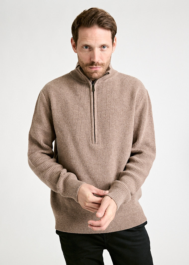 Wijld Tim Strickpullover Herren Sabbioso Troyer Recycling-Wolle