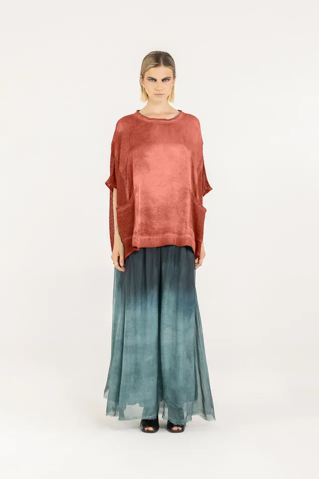 Sanctamuerte T-Shirt Maxi Tshirt Shirt Viskose Netz