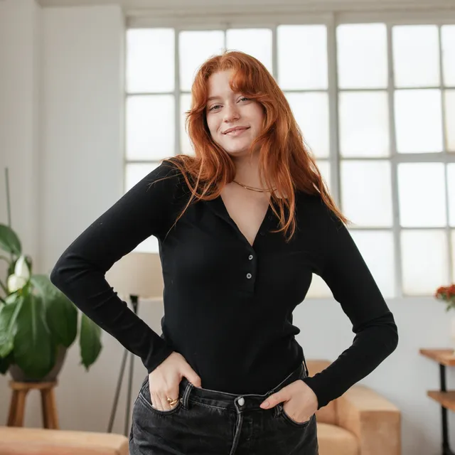 NORDLICHT Lucia Henley Rippshirt Longsleeve Schwarz
