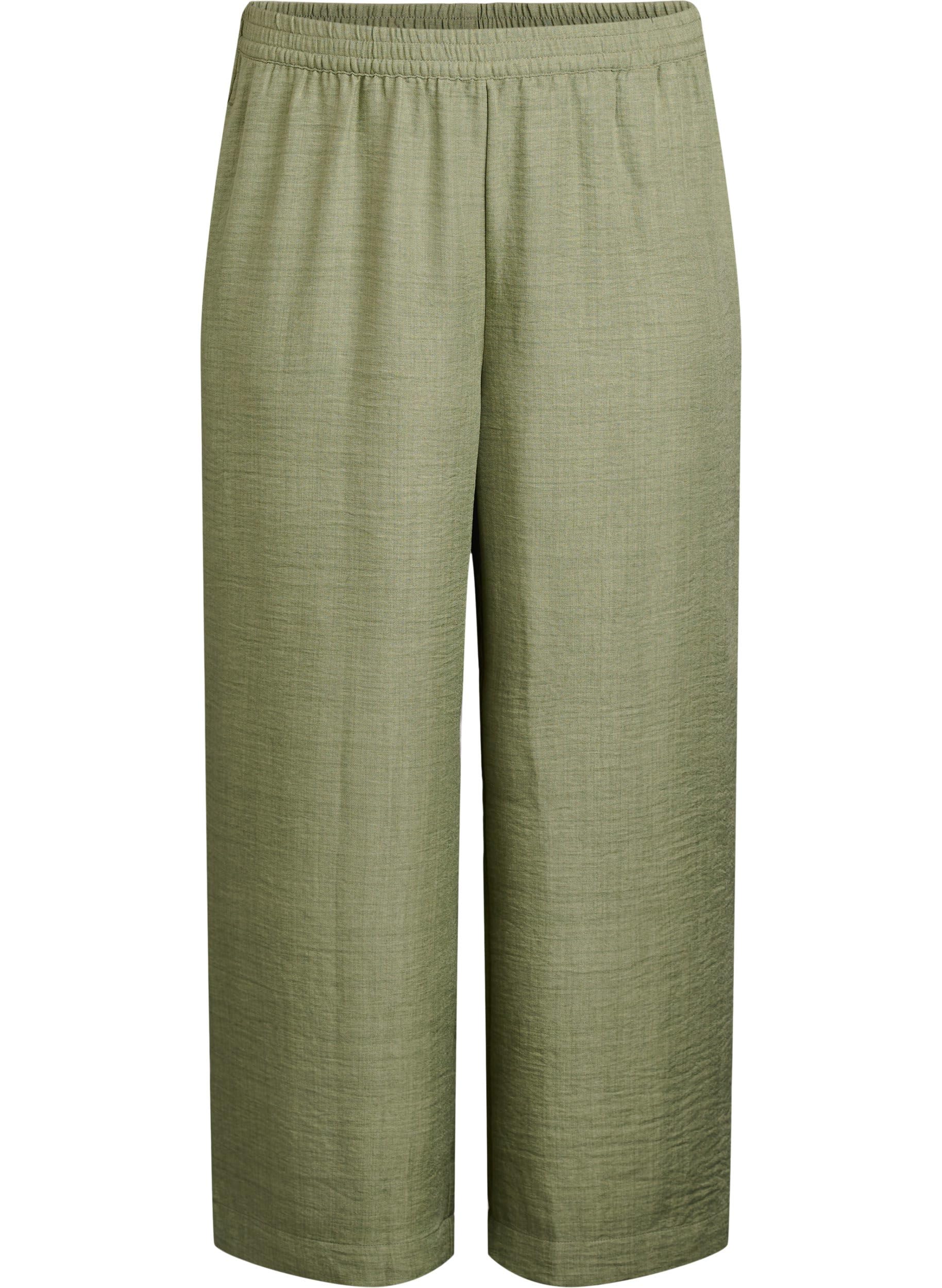 Zizzi Trousers Hose Große Größen Weit Oil Green Schwarz