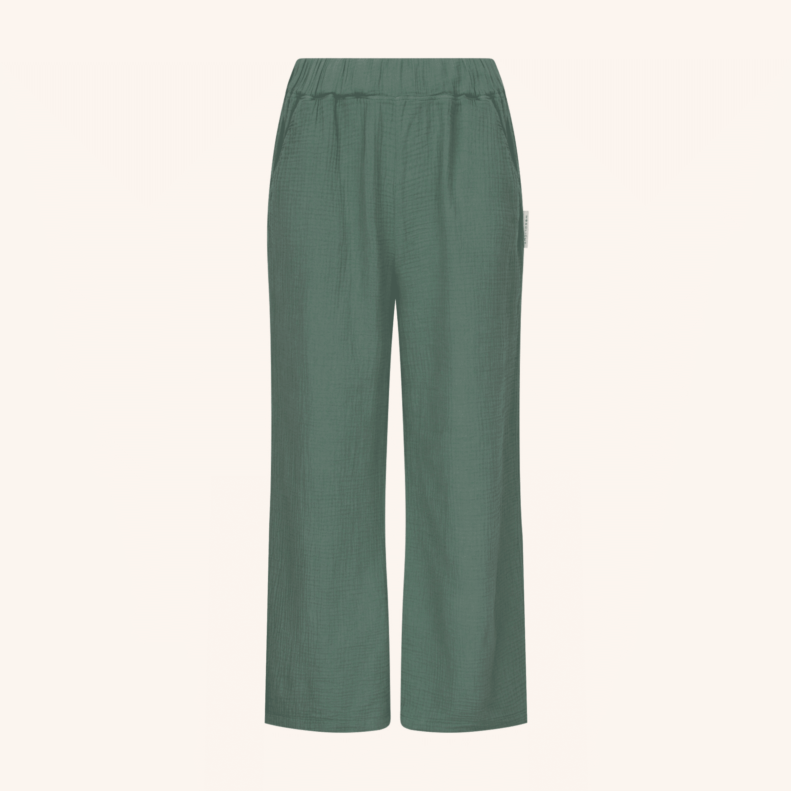NORDLICHT Leja Musselin Hose grün Bio-Baumwolle