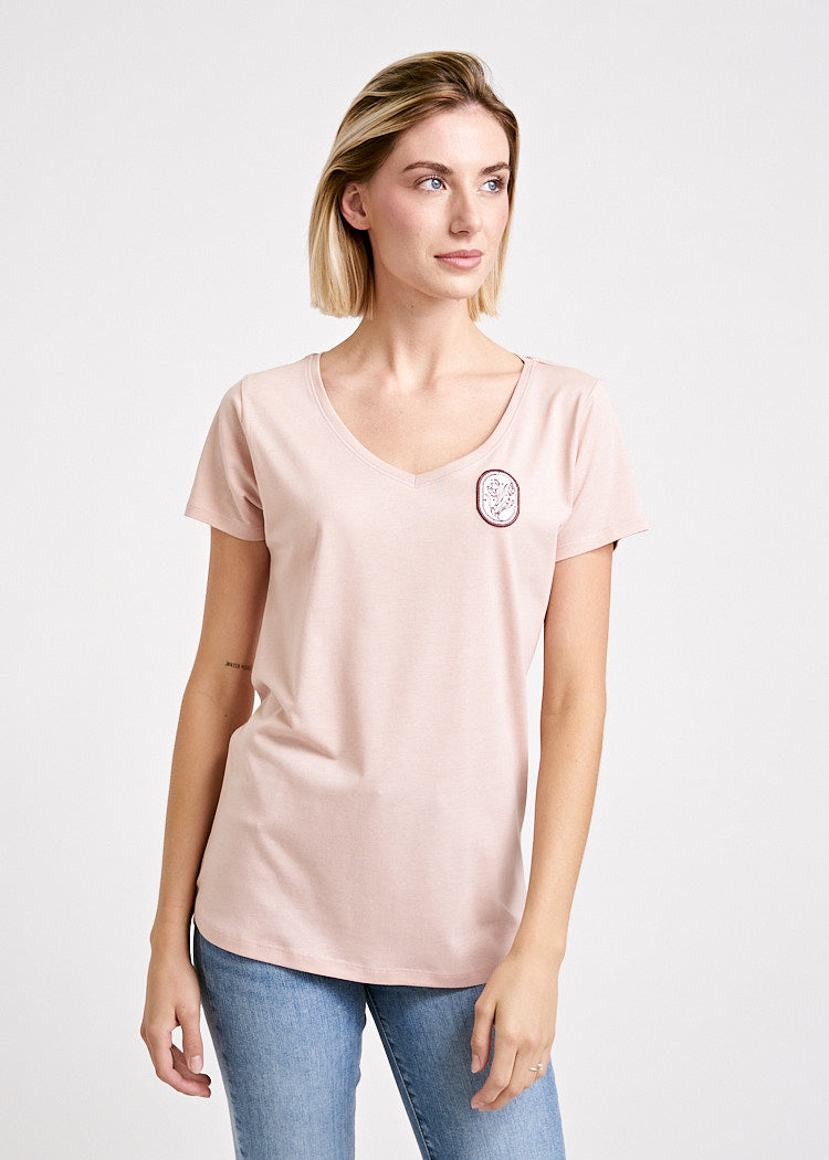Wijld V-Ausschnitt WoodShirt Floral Damen T-Shirt