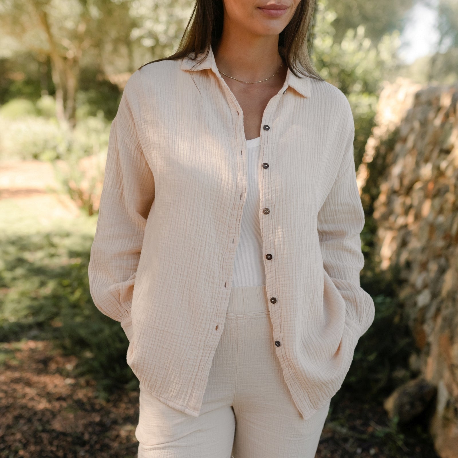 NORDLICHT Falla Oversize Musselin Bluse Bio-Baumwolle
