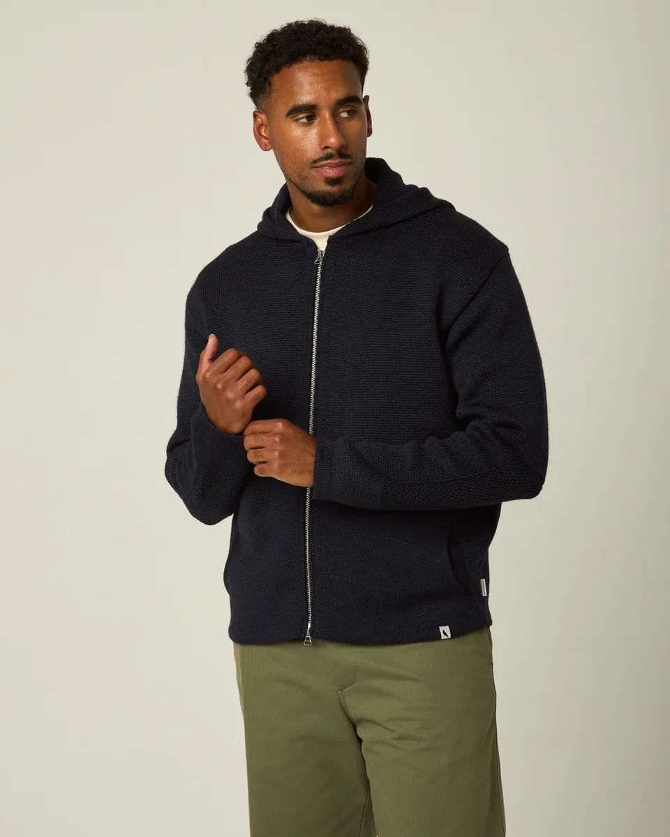 Peregrine Marina Knitted Hoodie Strickhoodie Cream Merinowolle
