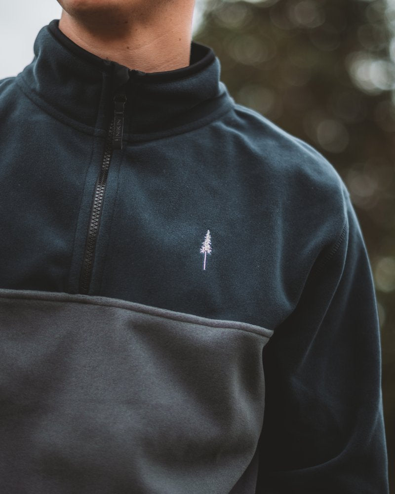 NIKIN TreeFleece Quarter Zip Colorblock Fleecepullover Navy
