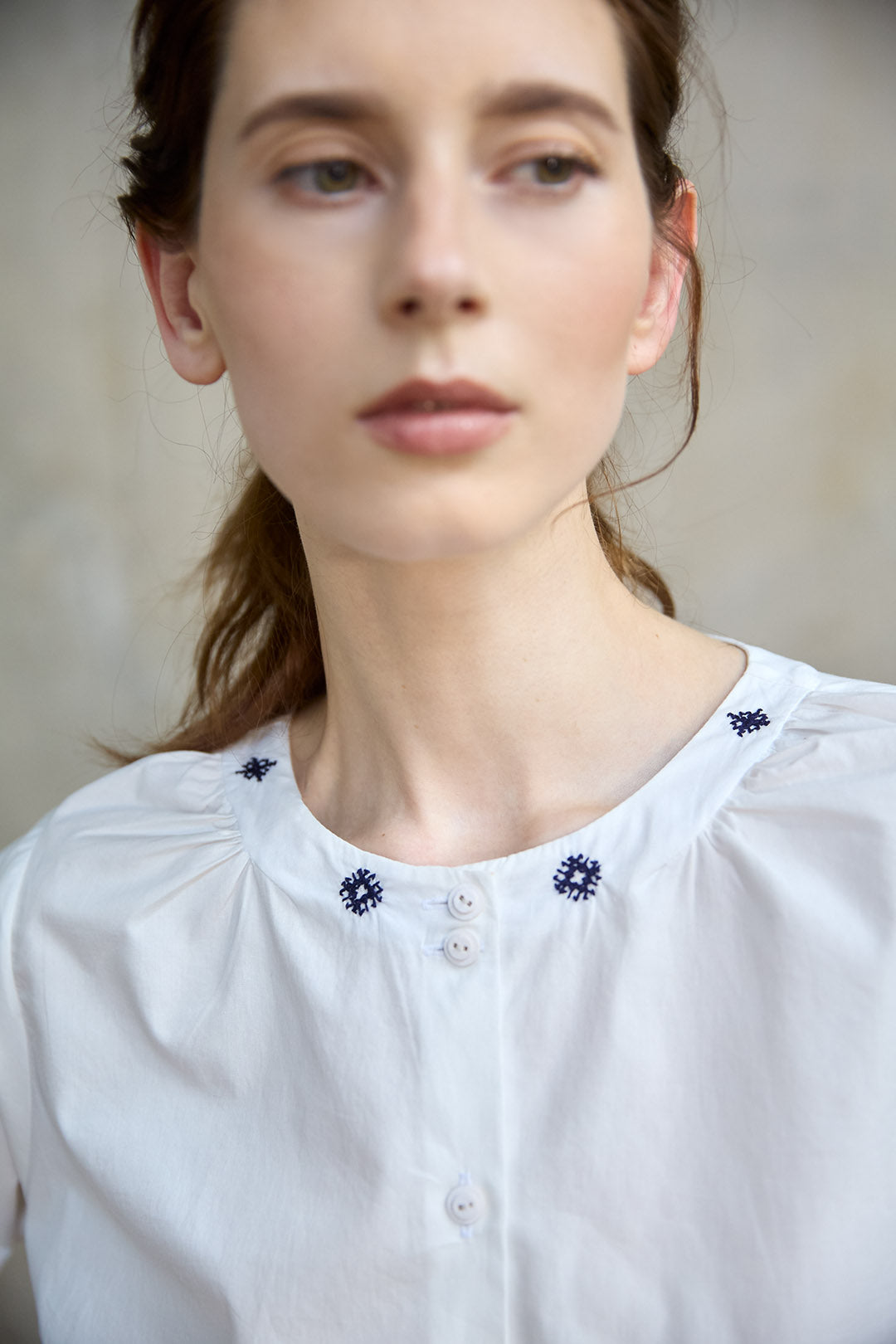 Christiane Strobel Oberteile VIOLA Bluse Bio-Baumwolle Stick