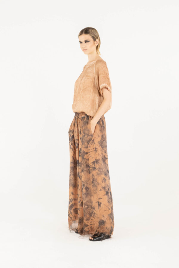 Sanctamuerte Pantaloni Palazzo Hose Tie-Dye Viskose-Seide