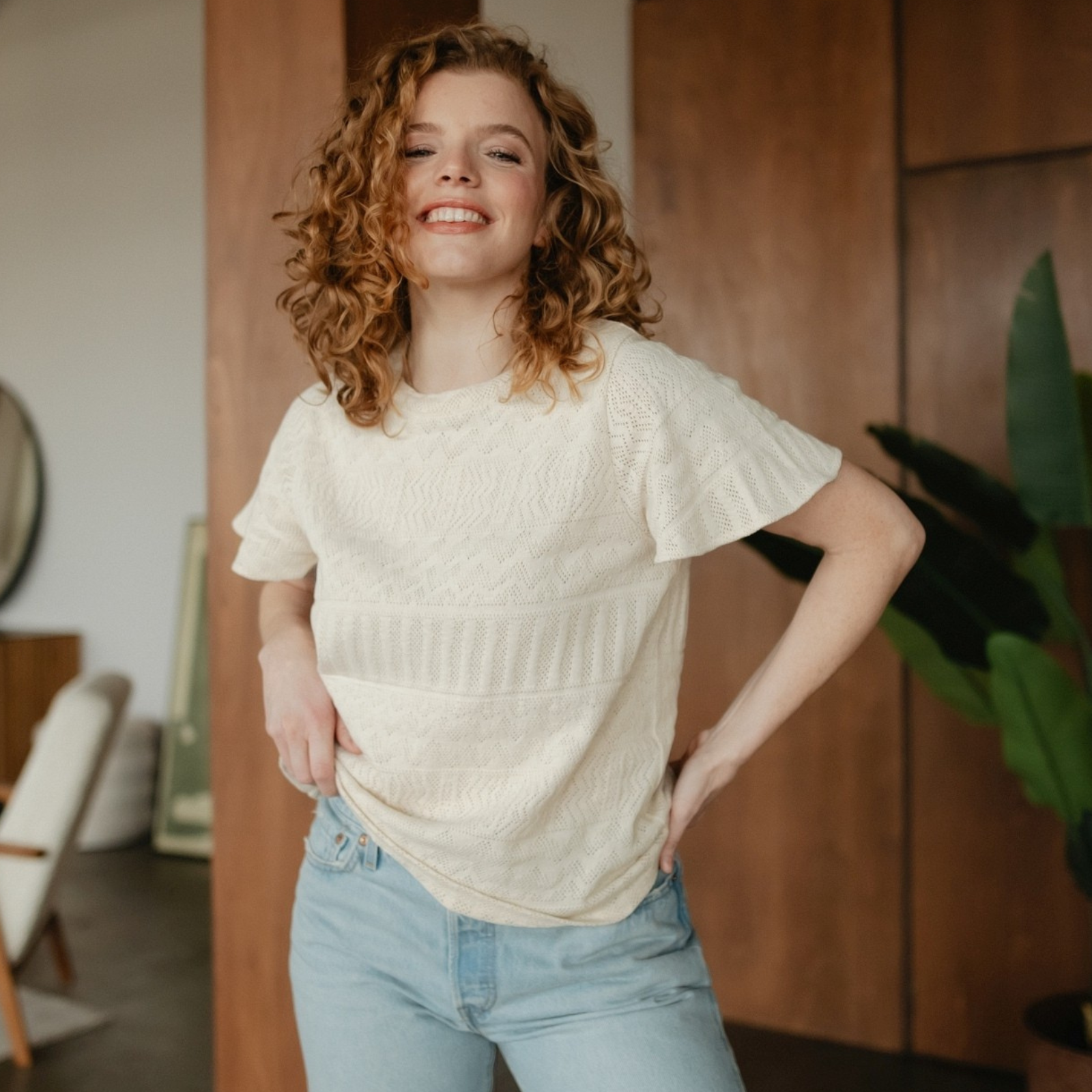 NORDLICHT Elma Strick T-Shirt Recycling-Baumwolle
