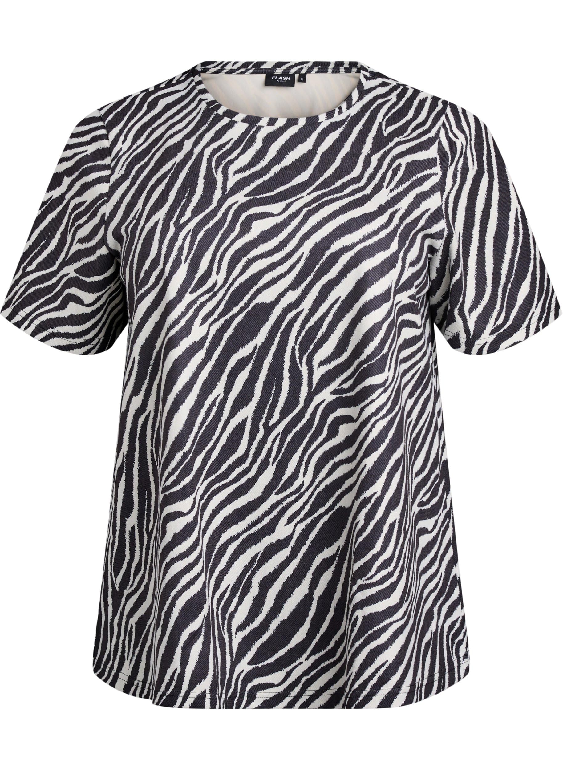 Zizzi Flash by Zizzi T-Shirt Rundhals Print 42-60