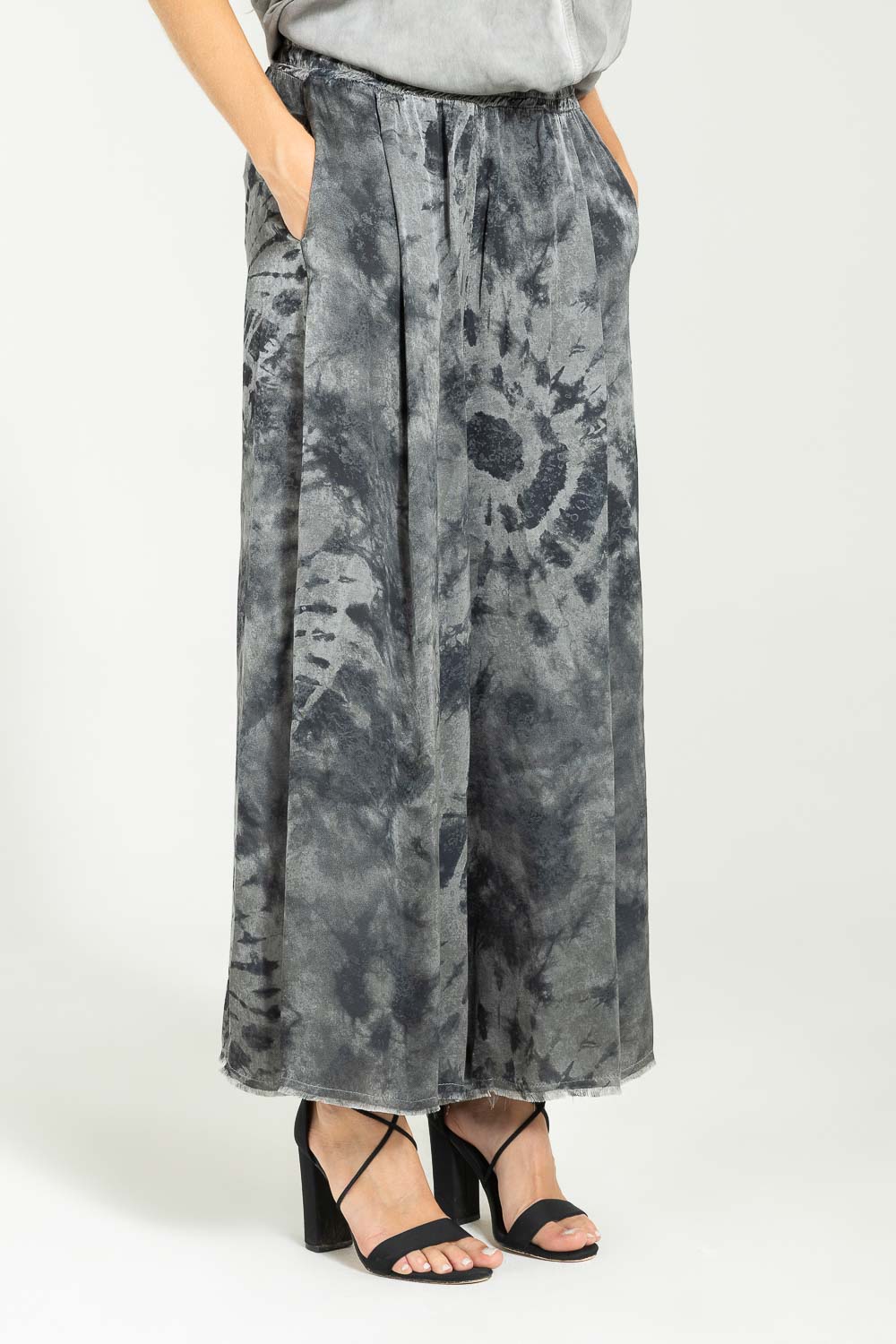 Sanctamuerte Pantaloni Pantalone Palazzo Hose Viskose Tie-Dye