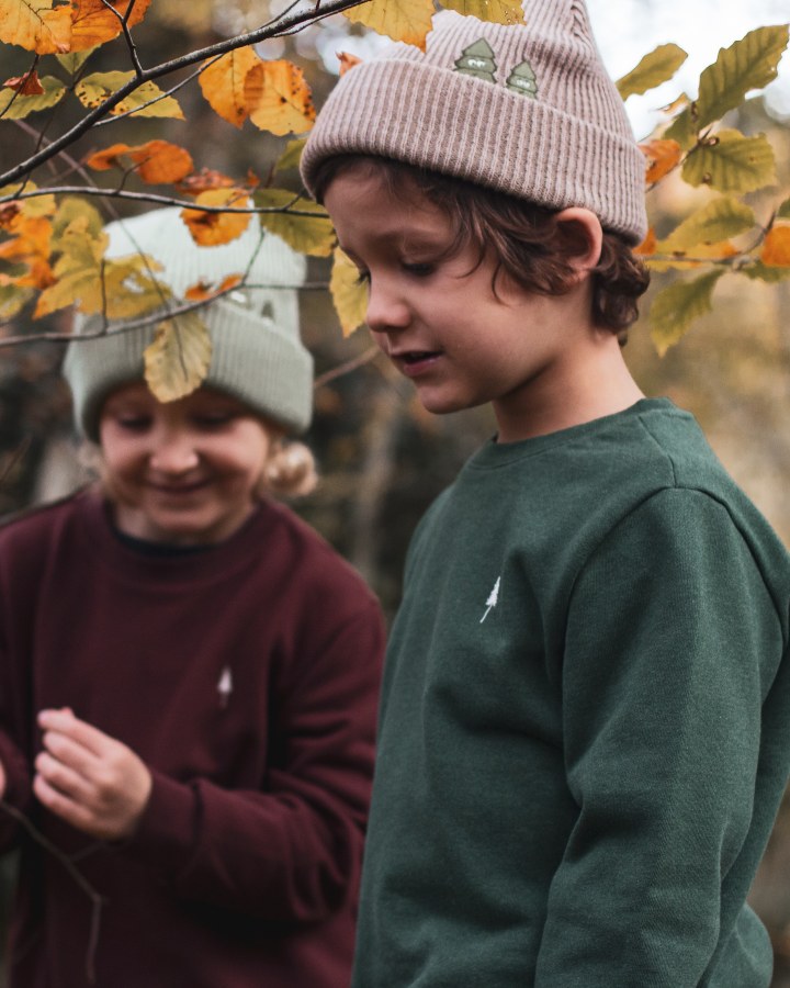 NIKIN TreeSweater Kids Pullover Olive Mel Bio-Baumwolle