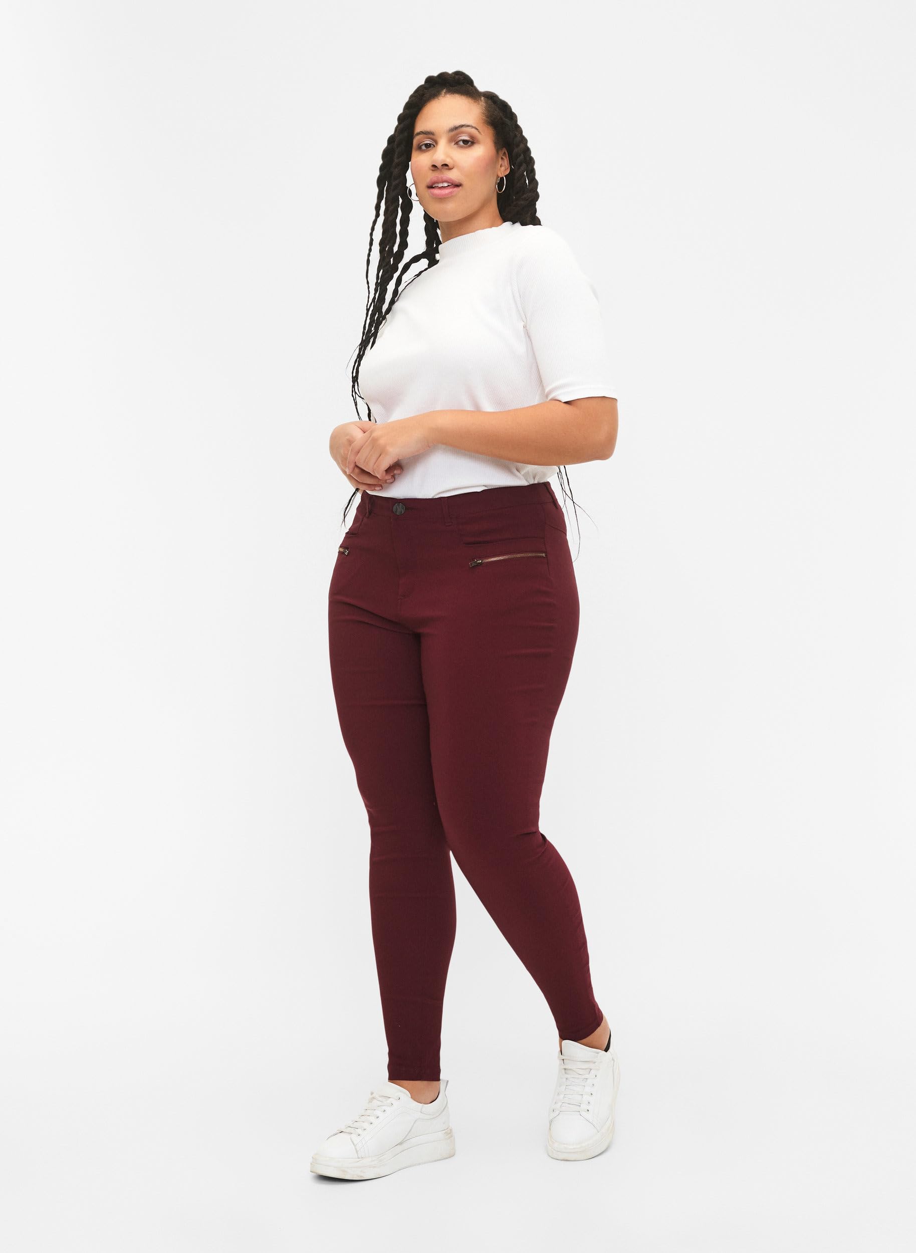 Zizzi Enganliegende Hose Viskosemischung Stretch
