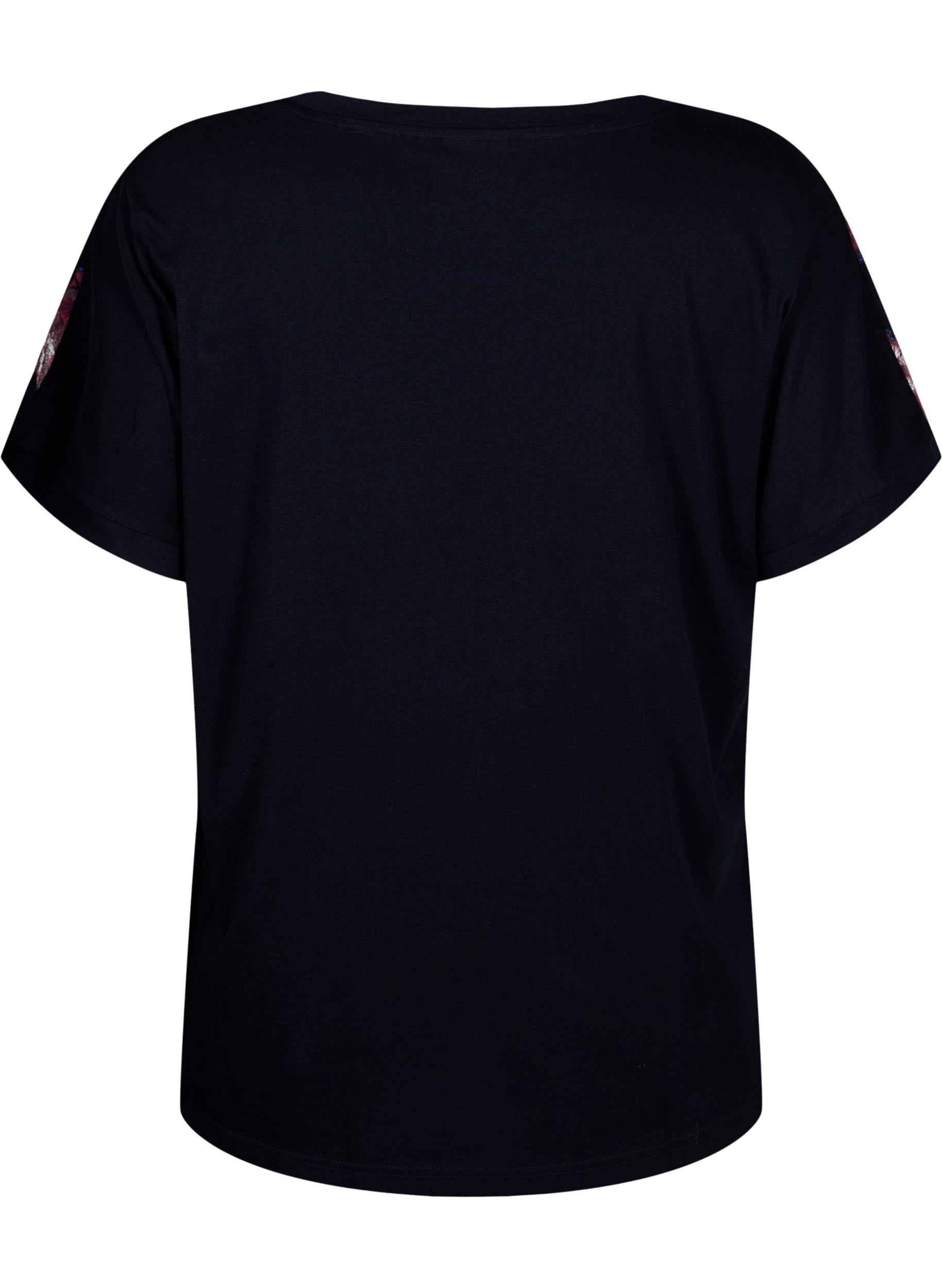Zizzi T-Shirt Rundhals Druck Große Größen Baumwolle
