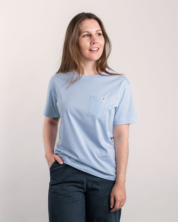 NIKIN TreeShirt Pocket Mono Relaxed T-Shirt Arctic Sky Damen