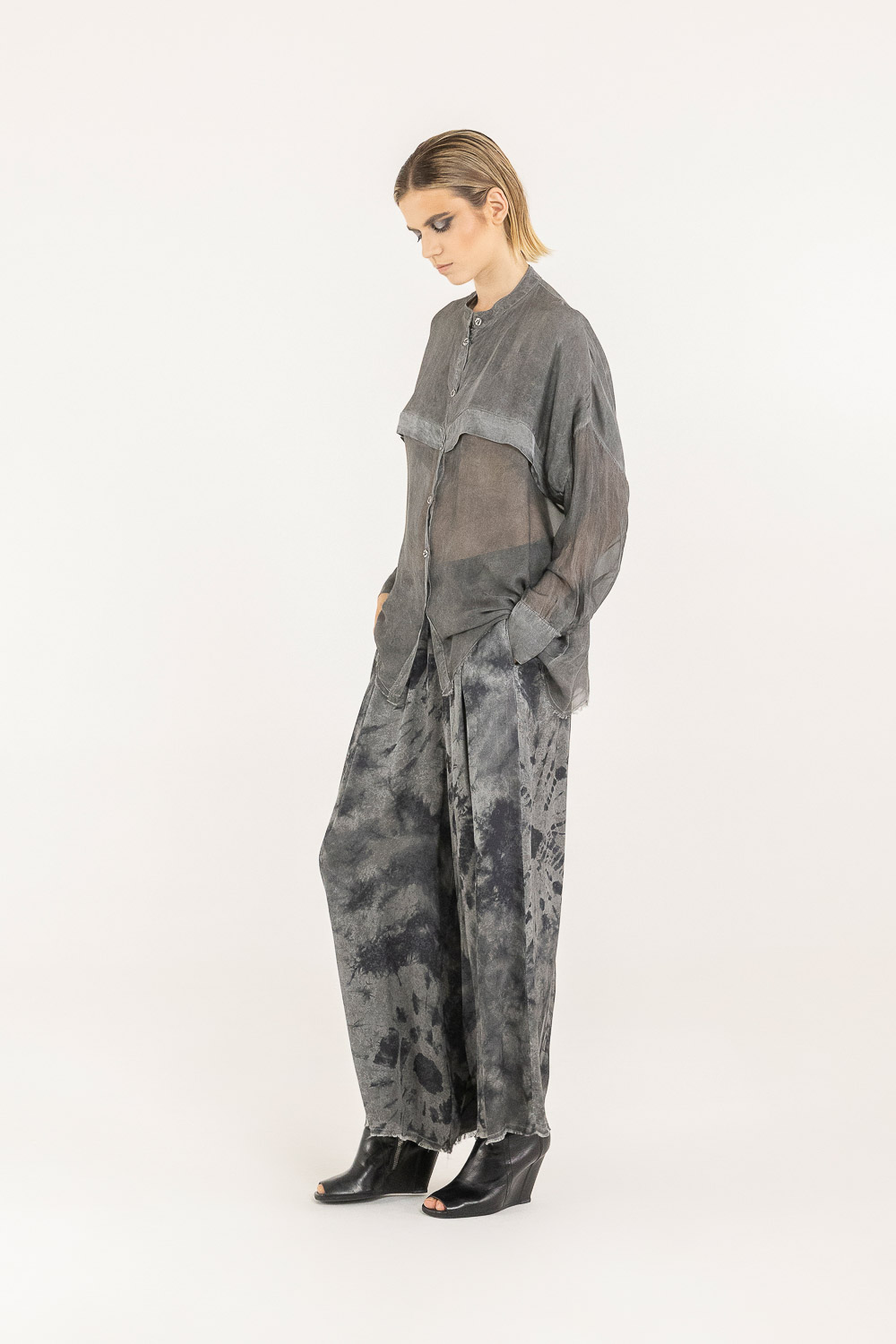 Sanctamuerte Camicie Camicia Boxy Over Bluse Viskose-Seide