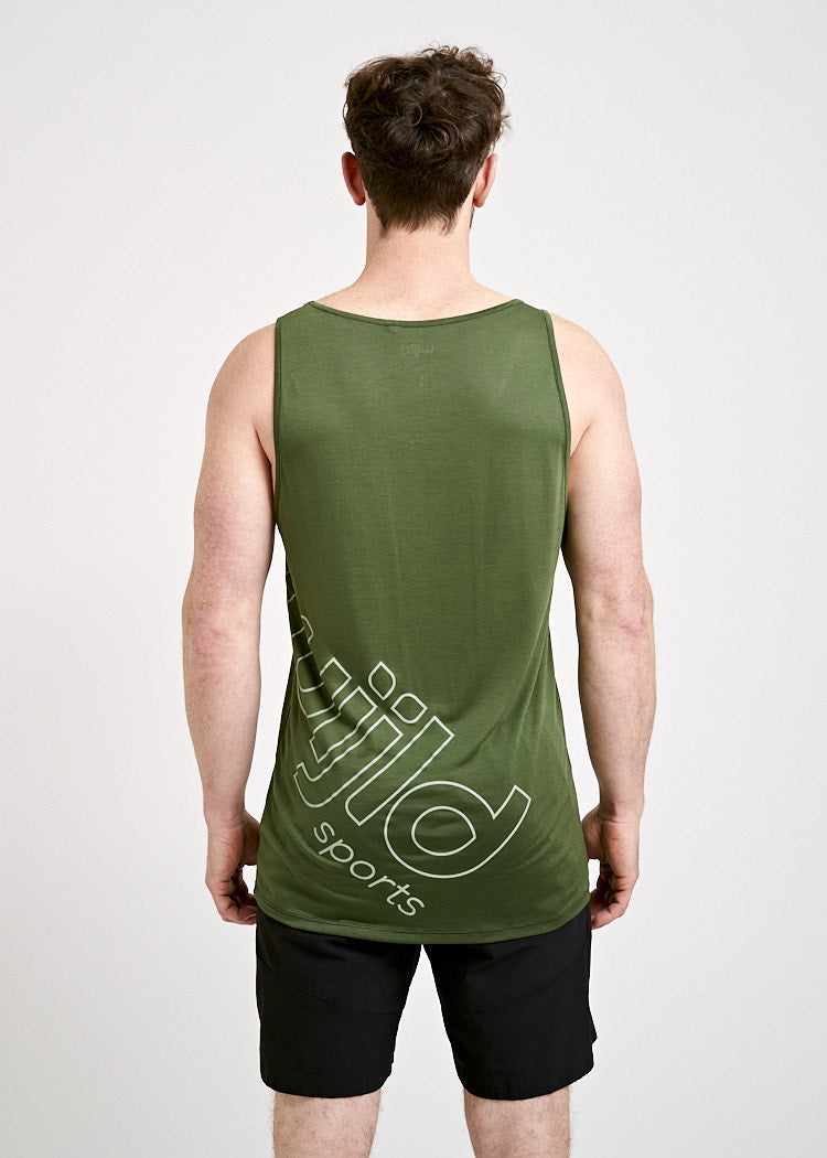 Wijld Sport Tank Top Herren Olive Atmungsaktiv