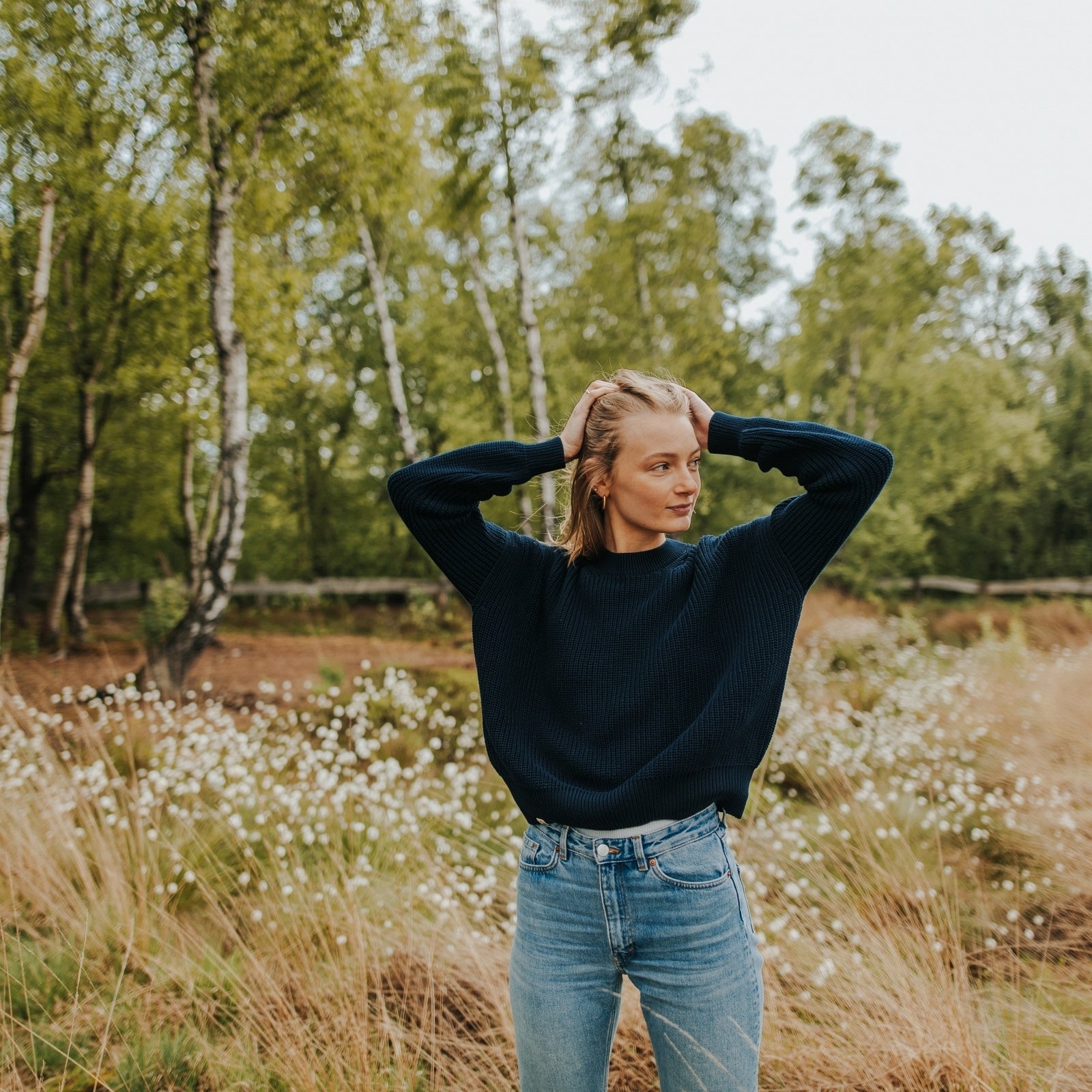 NORDLICHT Pullover Mara Grobstrickpullover Marineblau Bio