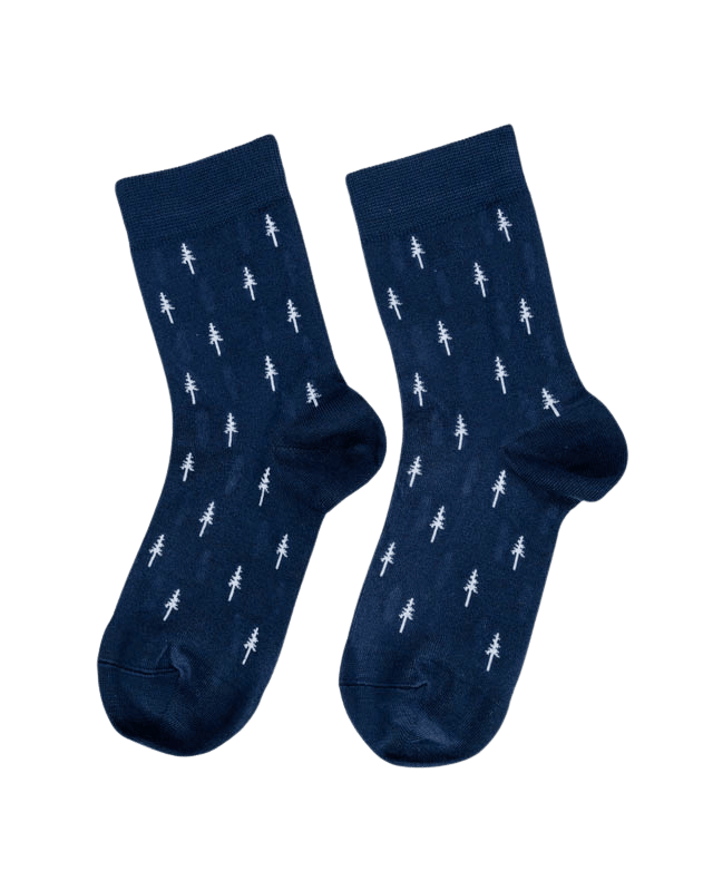 NIKIN TreeSocks Standard Socken Navy Allover Bambus