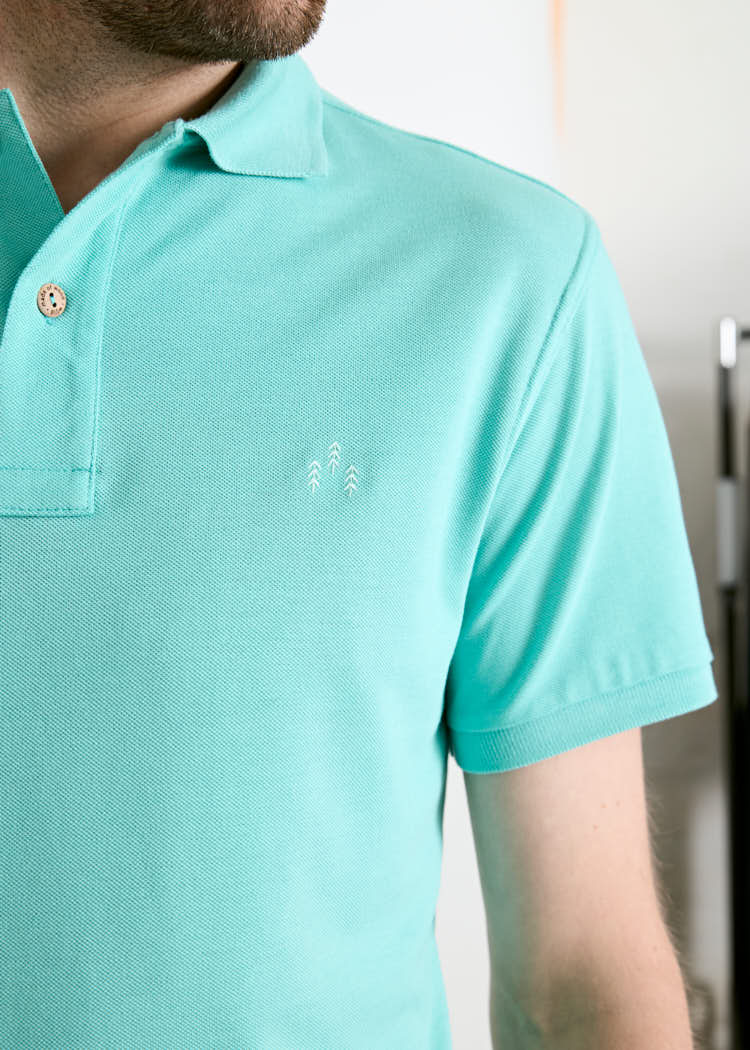 Wijld Paul Herren Polo-Shirt Pool Blue Regular Lyocell-Bio