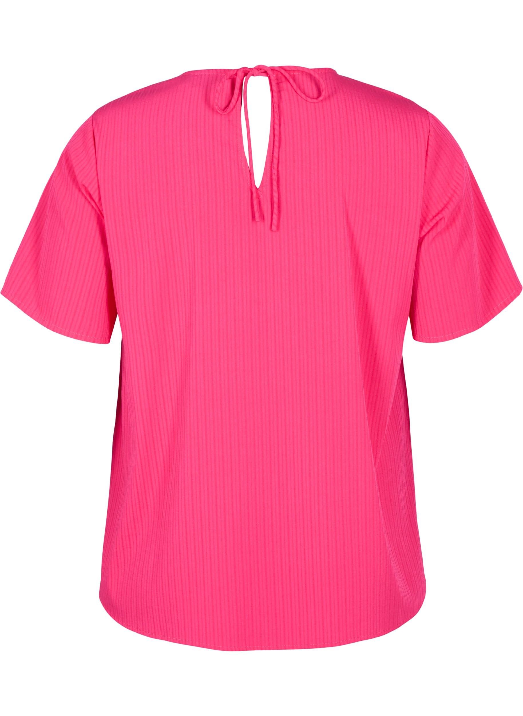 Zizzi Bluse Viskose Kurzarm Bindeband Streifen Gr.42-60