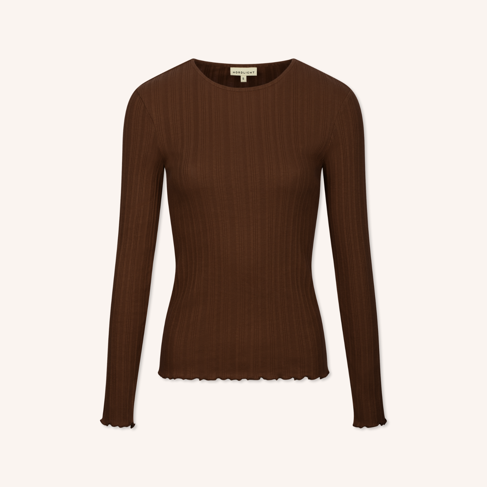 NORDLICHT Maja Langarmshirt Braun Gestreift Bio-Baumwolle