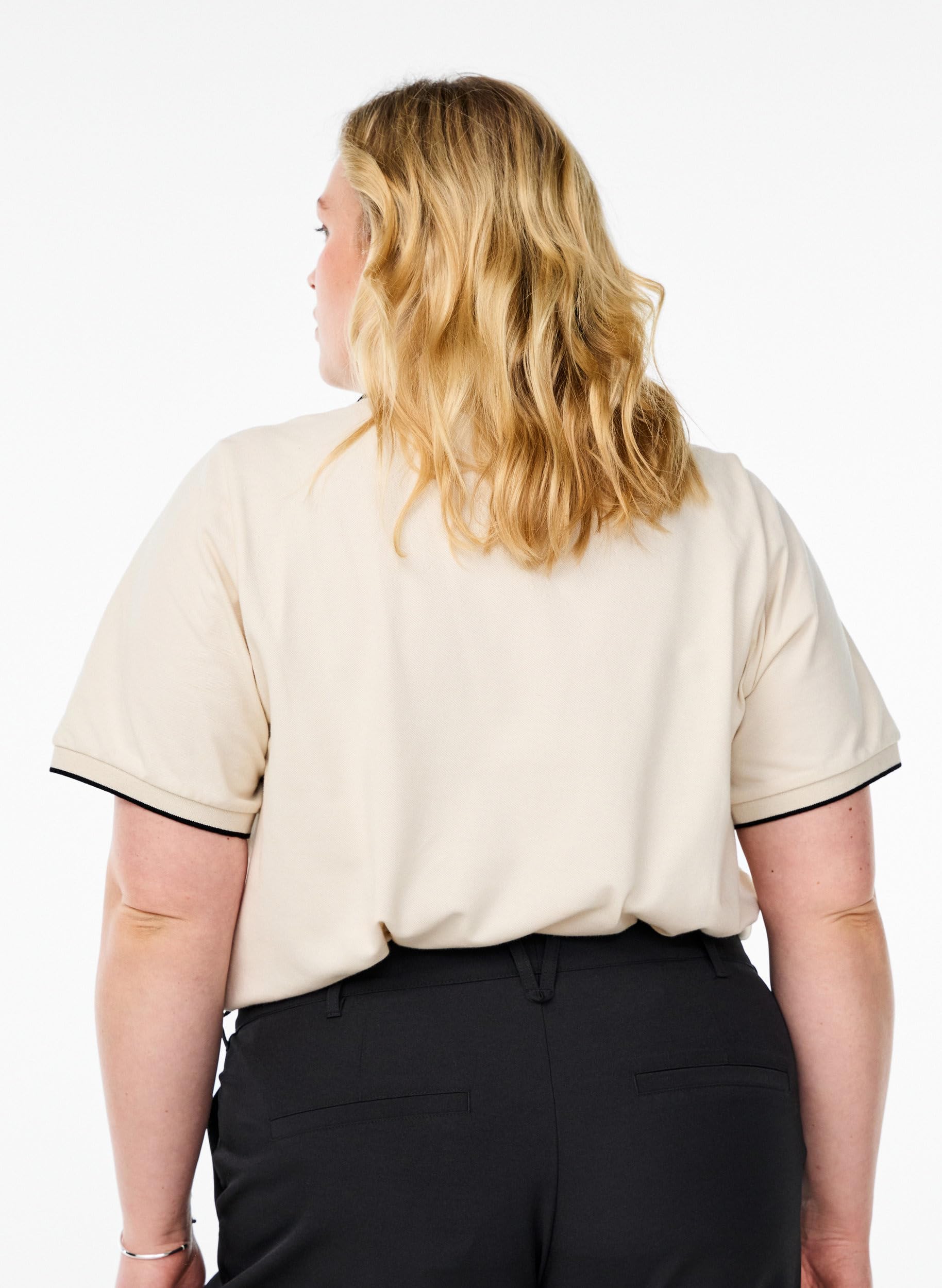 Zizzi Poloshirt Kurzarm Baumwolle Große Größen 42-60