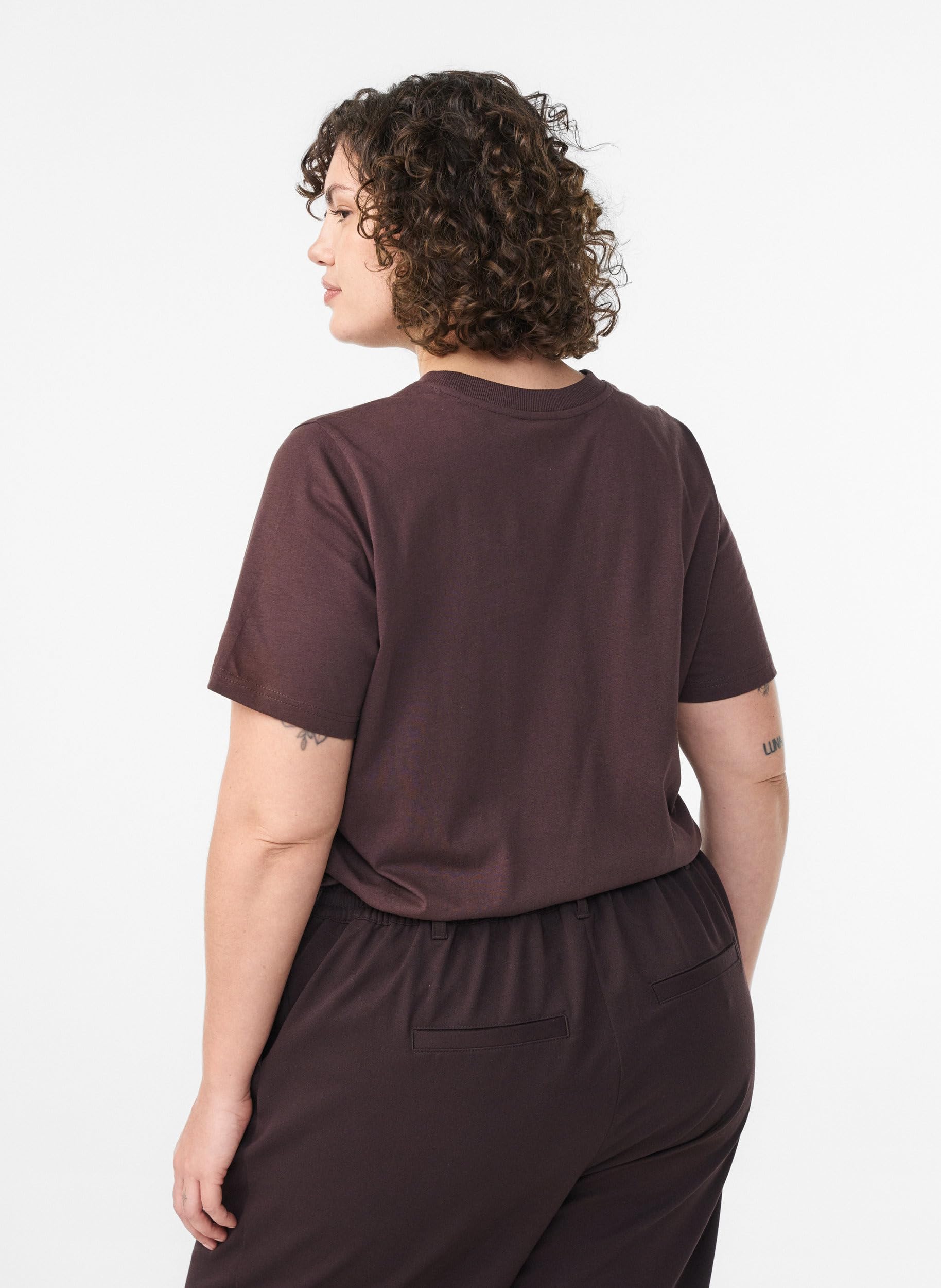 ZIZZI T-Shirt Baumwolle Kurzarm Gr 50-52 Schwarz Shirt