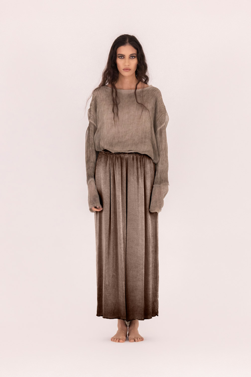 Sanctamuerte Pantaloni Pantalone Palazzo Hose Viskose