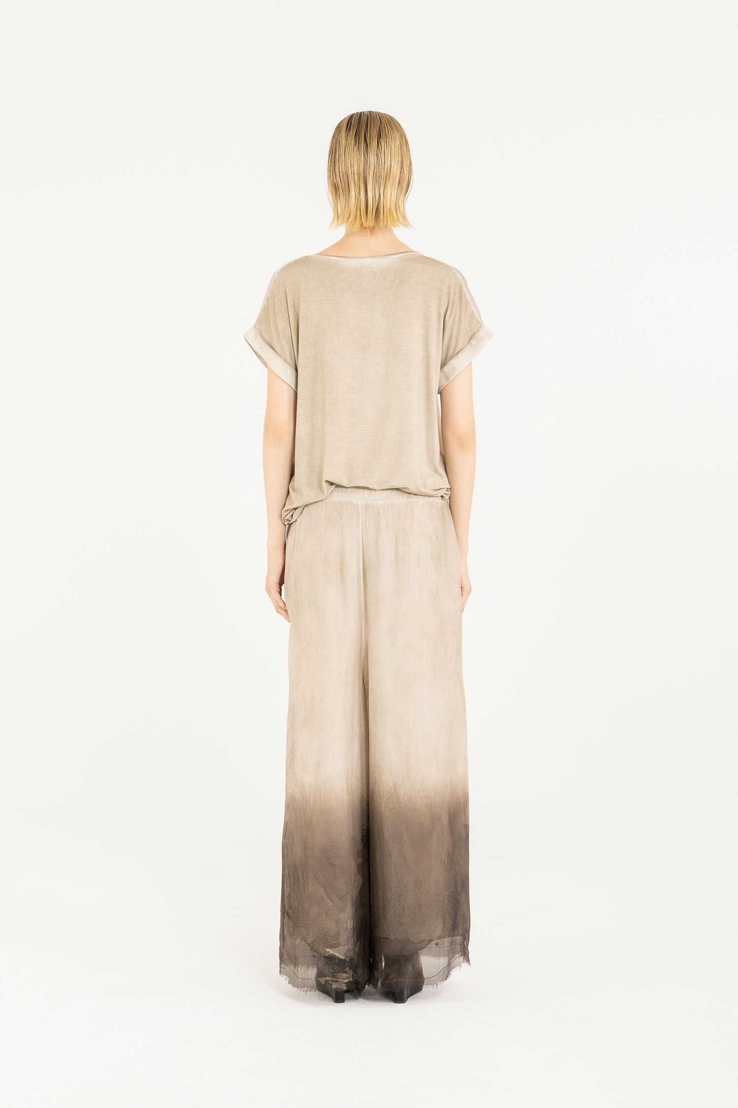 Sanctamuerte Pantaloni Pantalone Palazzo Hose Degradé Floral