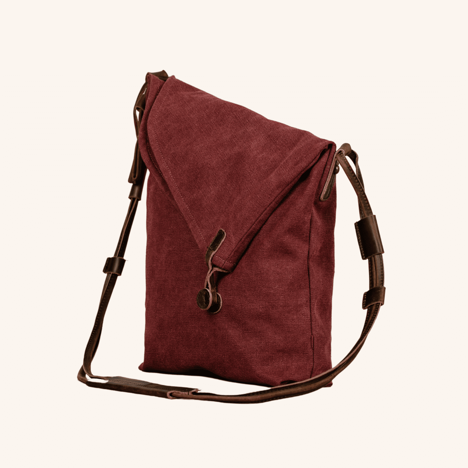 NORDLICHT Smilla Umhängetasche Bordeaux Leder Canvas
