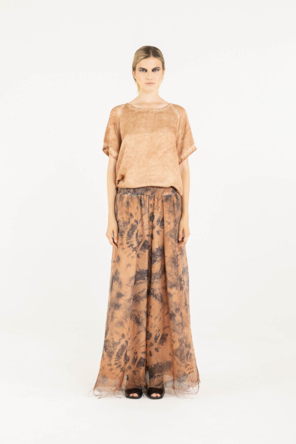 Sanctamuerte Pantaloni Palazzo Hose Tie-Dye Viskose-Seide