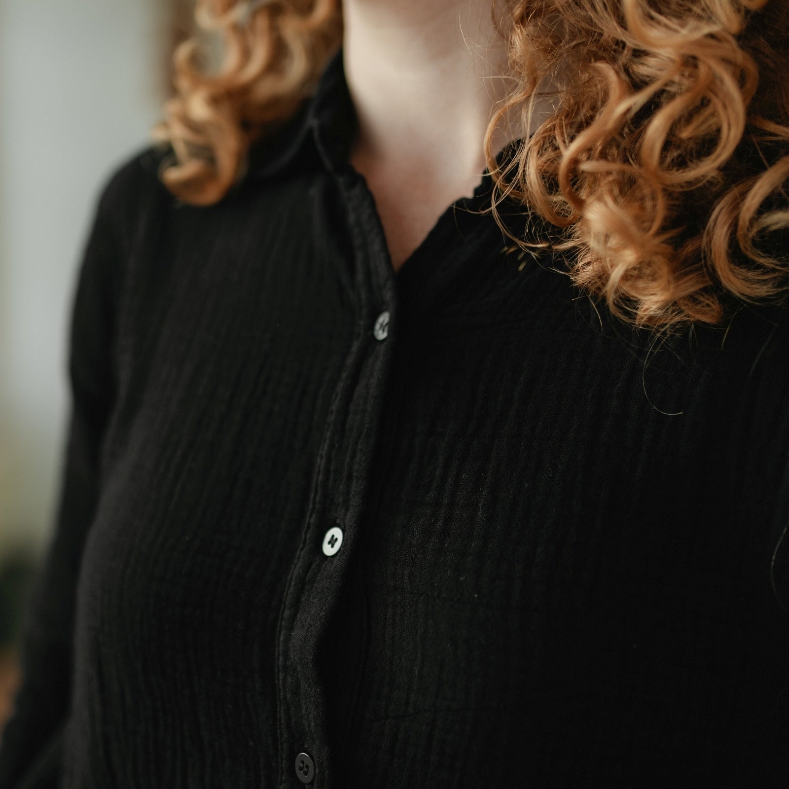 NORDLICHT Fenja Musselin Bluse schwarz M Bio