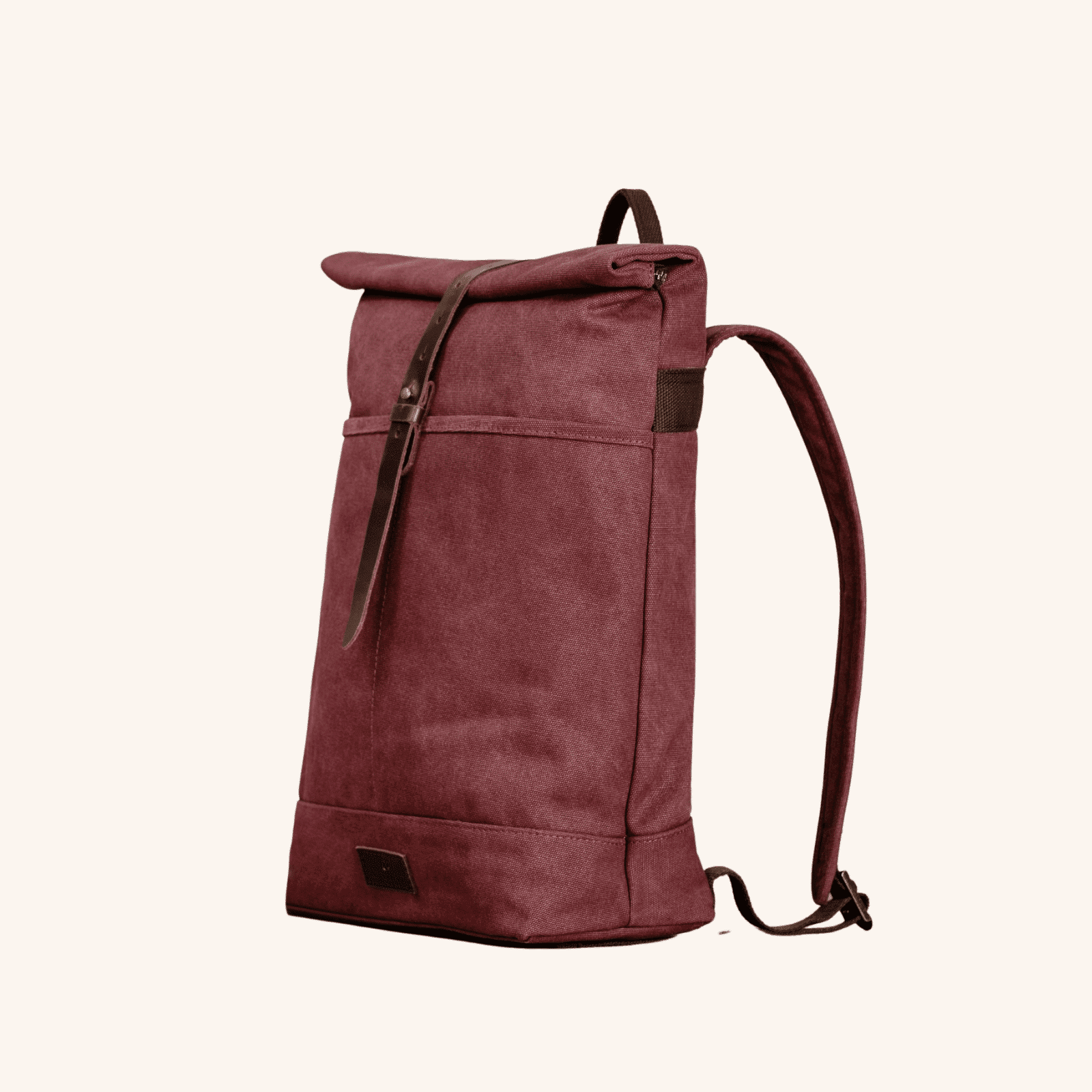 NORDLICHT Tamo Rucksack Bordeaux Rot Rolltop Leder