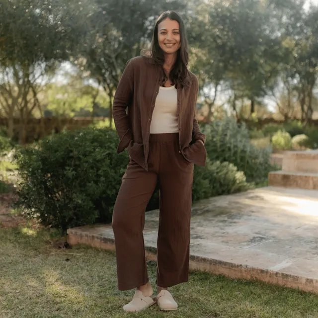 NORDLICHT Fenja Musselin Bluse Damen braun Bio