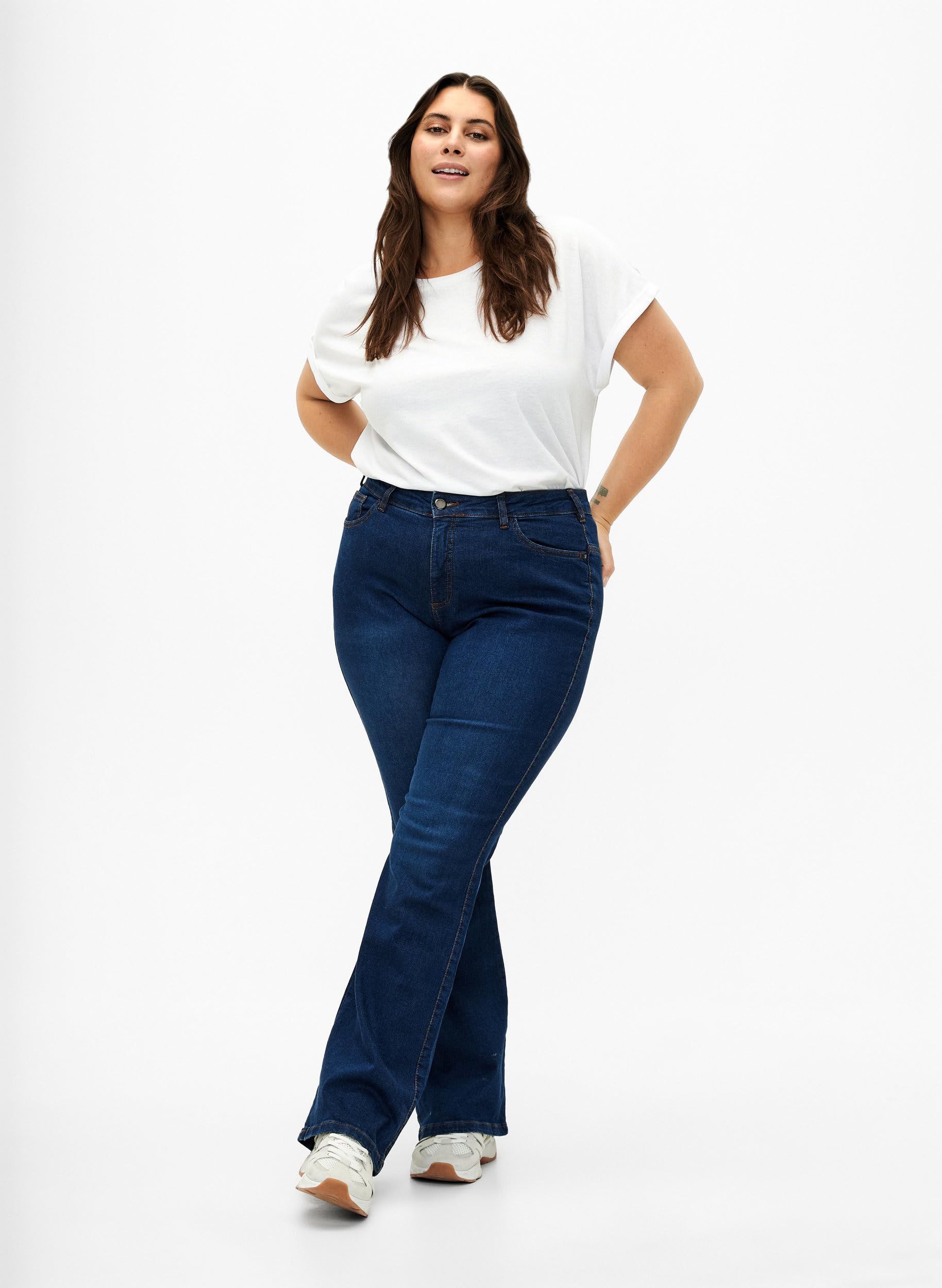 Zizzi Ellen Jeans Bootcut Damen High Waist Plus Size