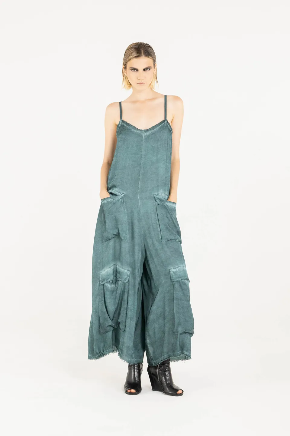 Sanctamuerte Abiti Salopette Palazzo Overall Viskose 4 Taschen