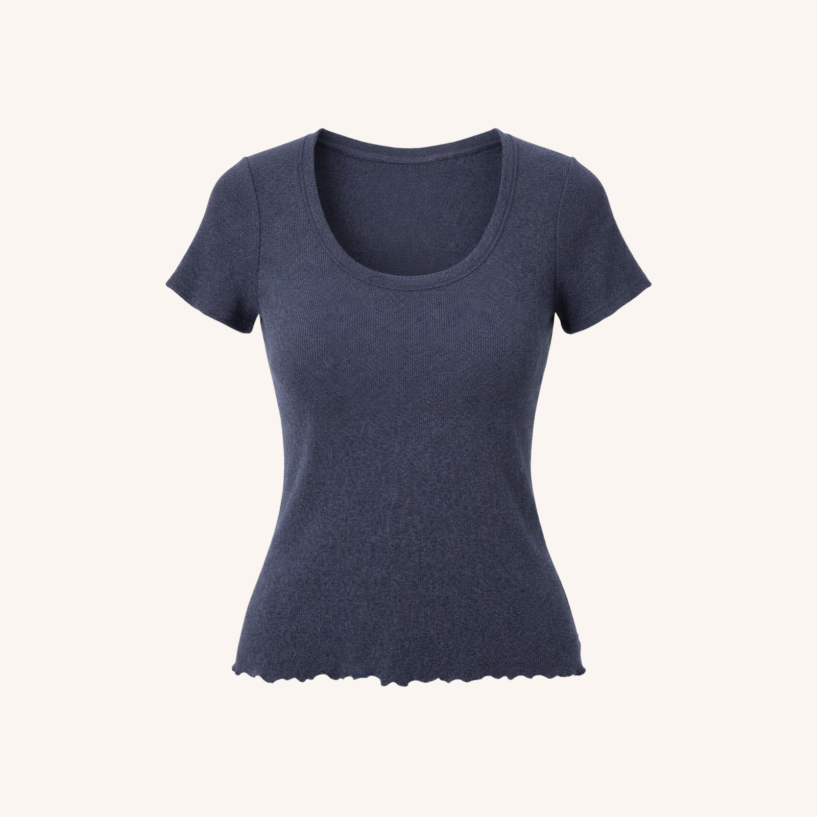 NORDLICHT Evi Ripp T-Shirt Blau – Bio-Baumwolle