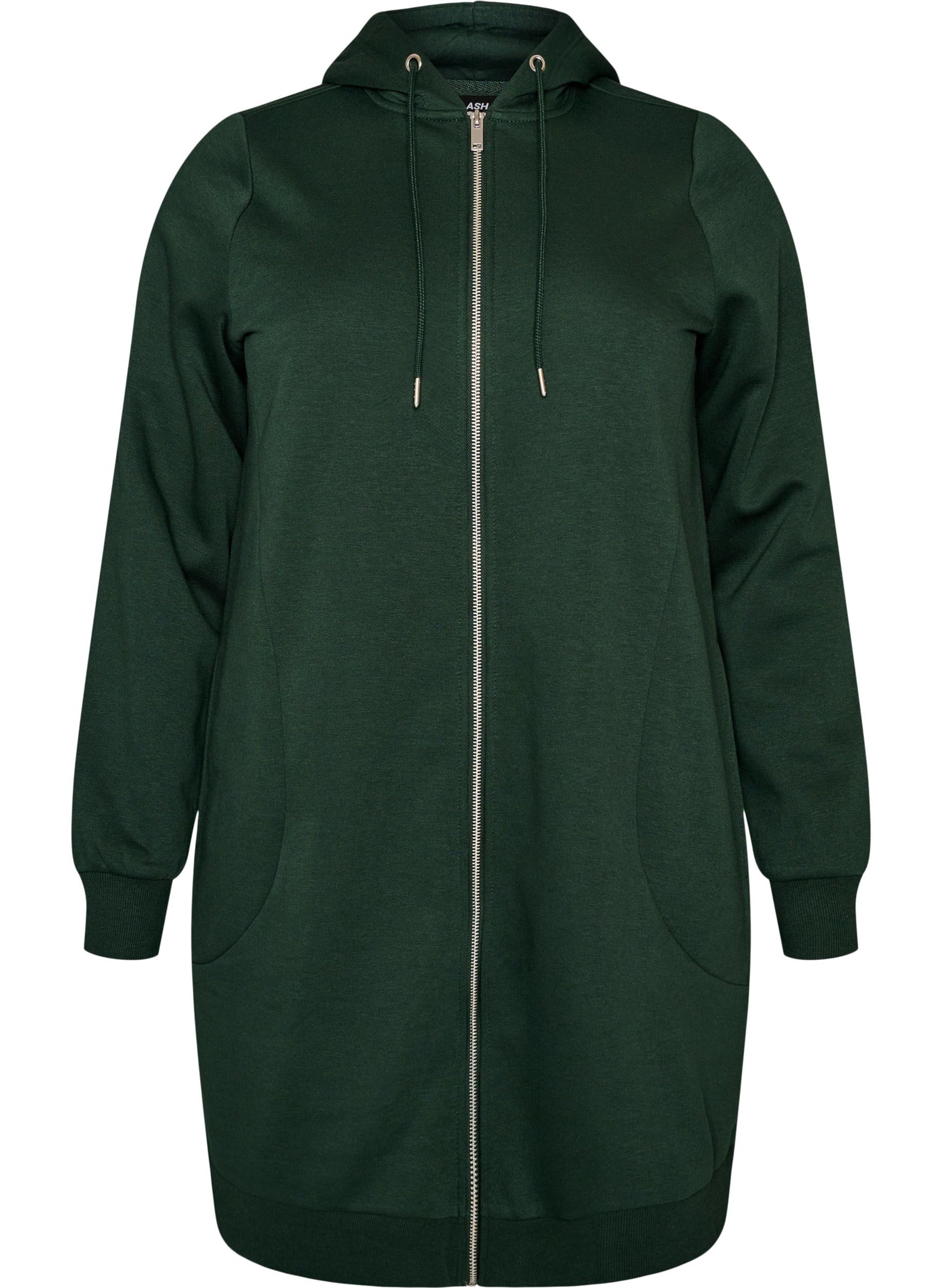 Zizzi Jackets Langer Hoodie mit Reißverschluss Größe 46-48