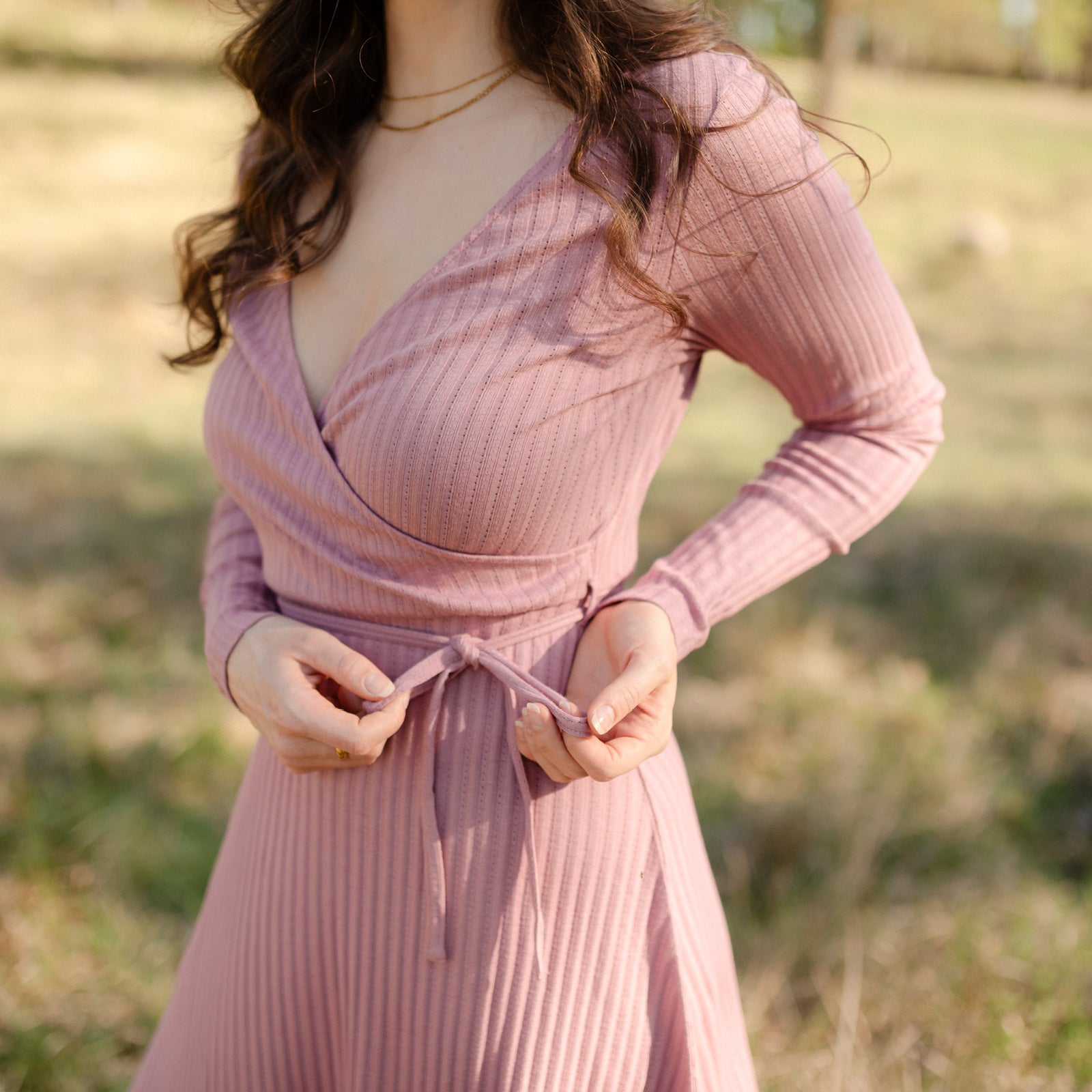 NORDLICHT Kleider Antje Pointelle Wickelkleid Rosa M