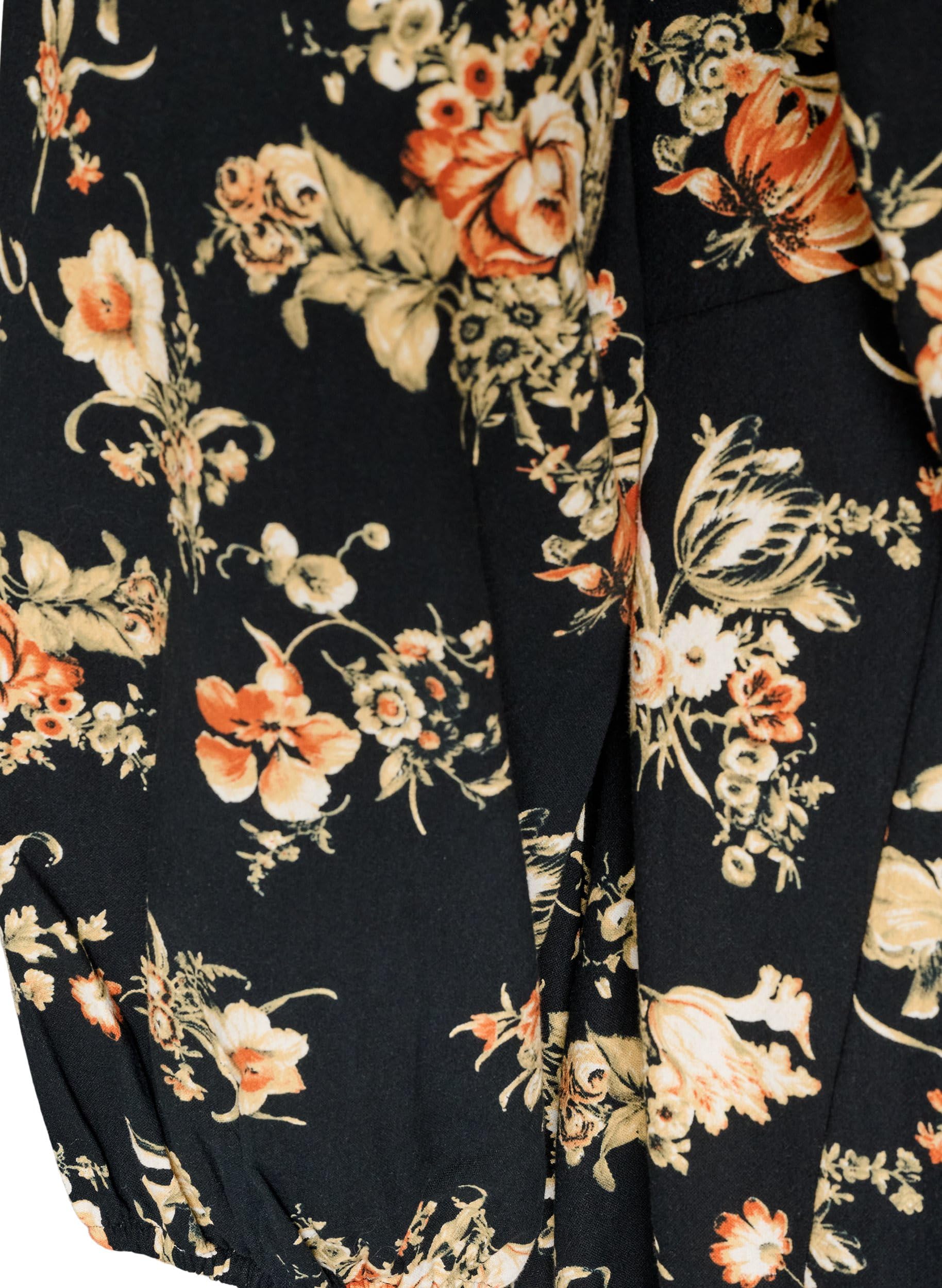 Zizzi Kleid Kurz Lange Ärmel Baumwolle Große Größen Rundhals
