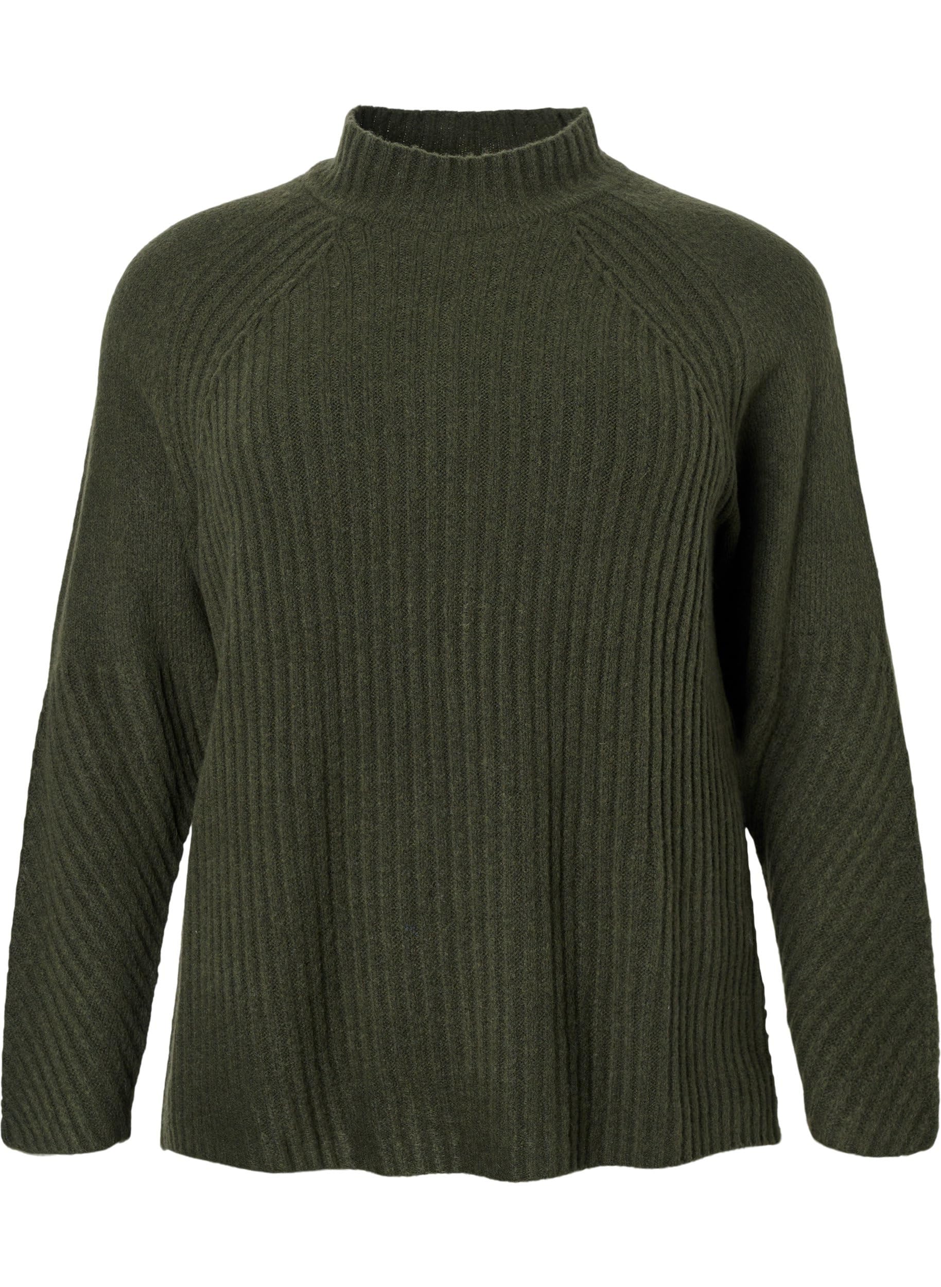 Zizzi Cardigans Strickbluse Wolle Stehkragen Große Größen