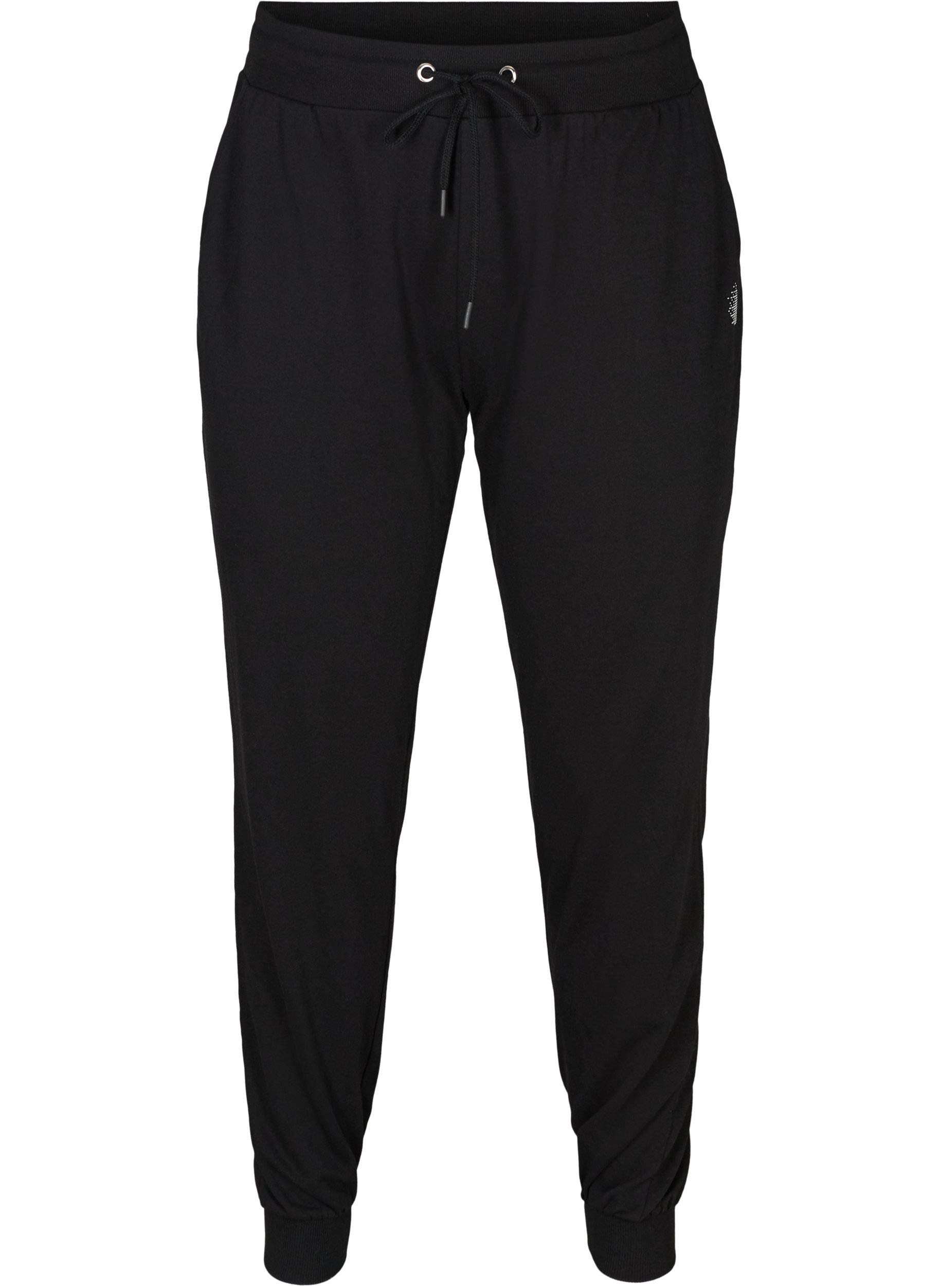 Zizzi Activewear Trainingshose Schwarz Jogginghose mit Taschen