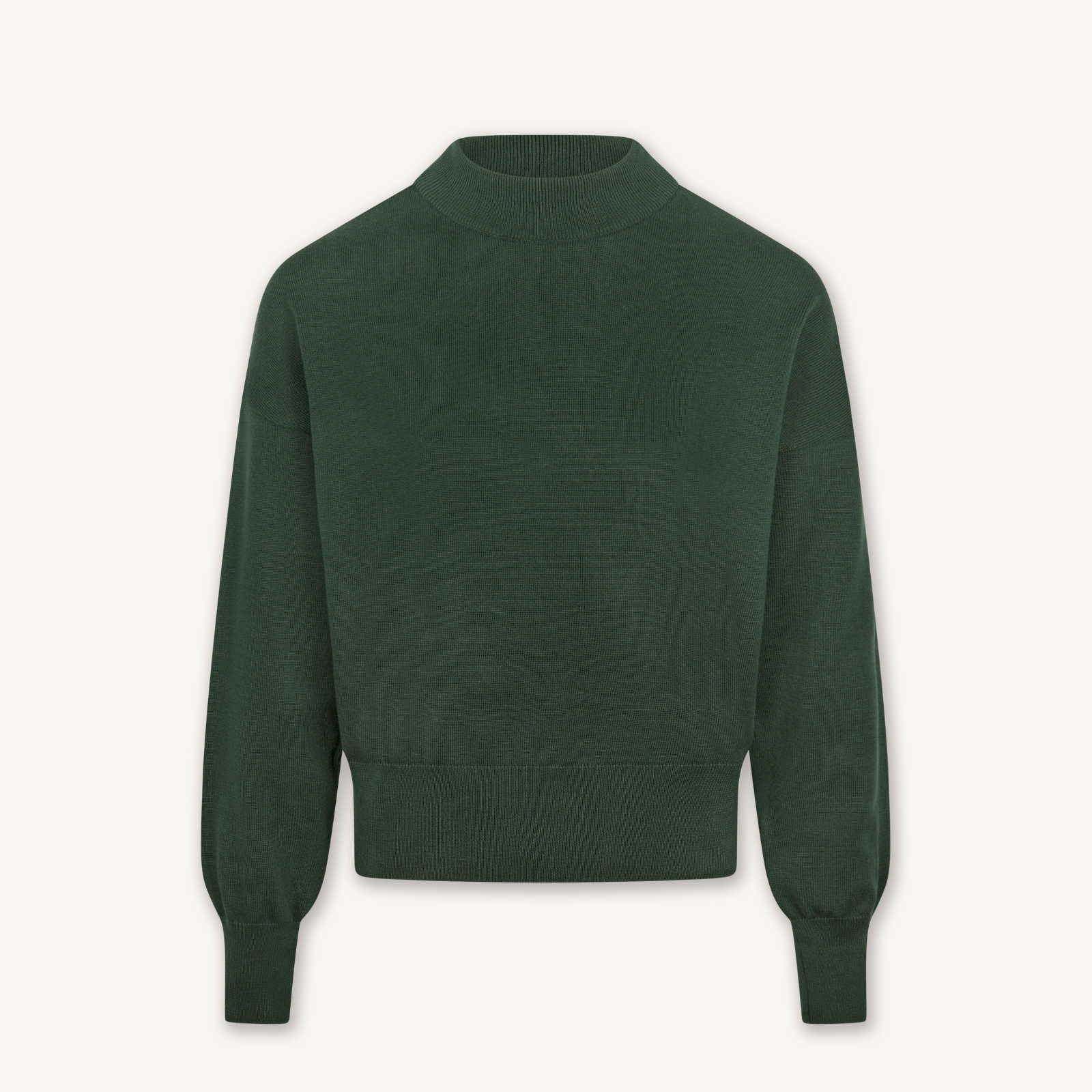 NORDLICHT Tarja Feinstrick Pullover Bio-Baumwolle Grün M