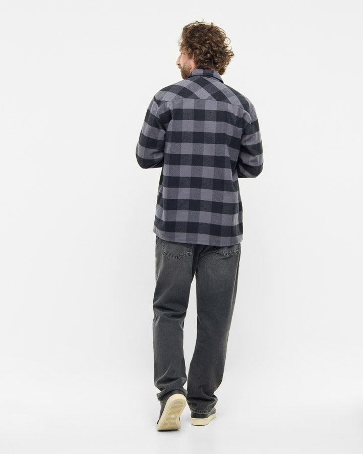 NIKIN TreePlanter Overshirt Check Anthracite-Black Flanell