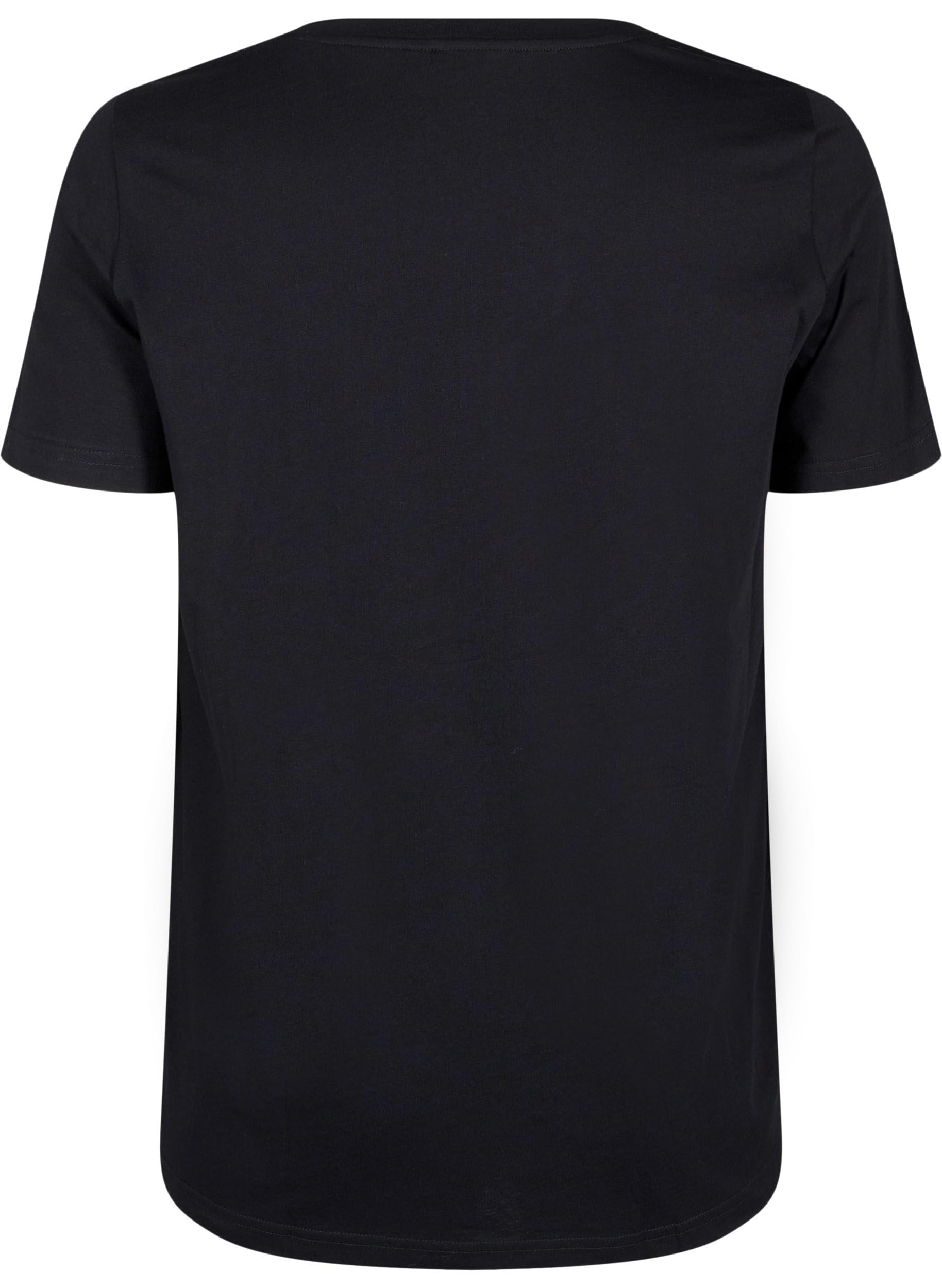 Zizzi T-Shirt Baumwolle Aufdruck Rundhals Gr.42-60