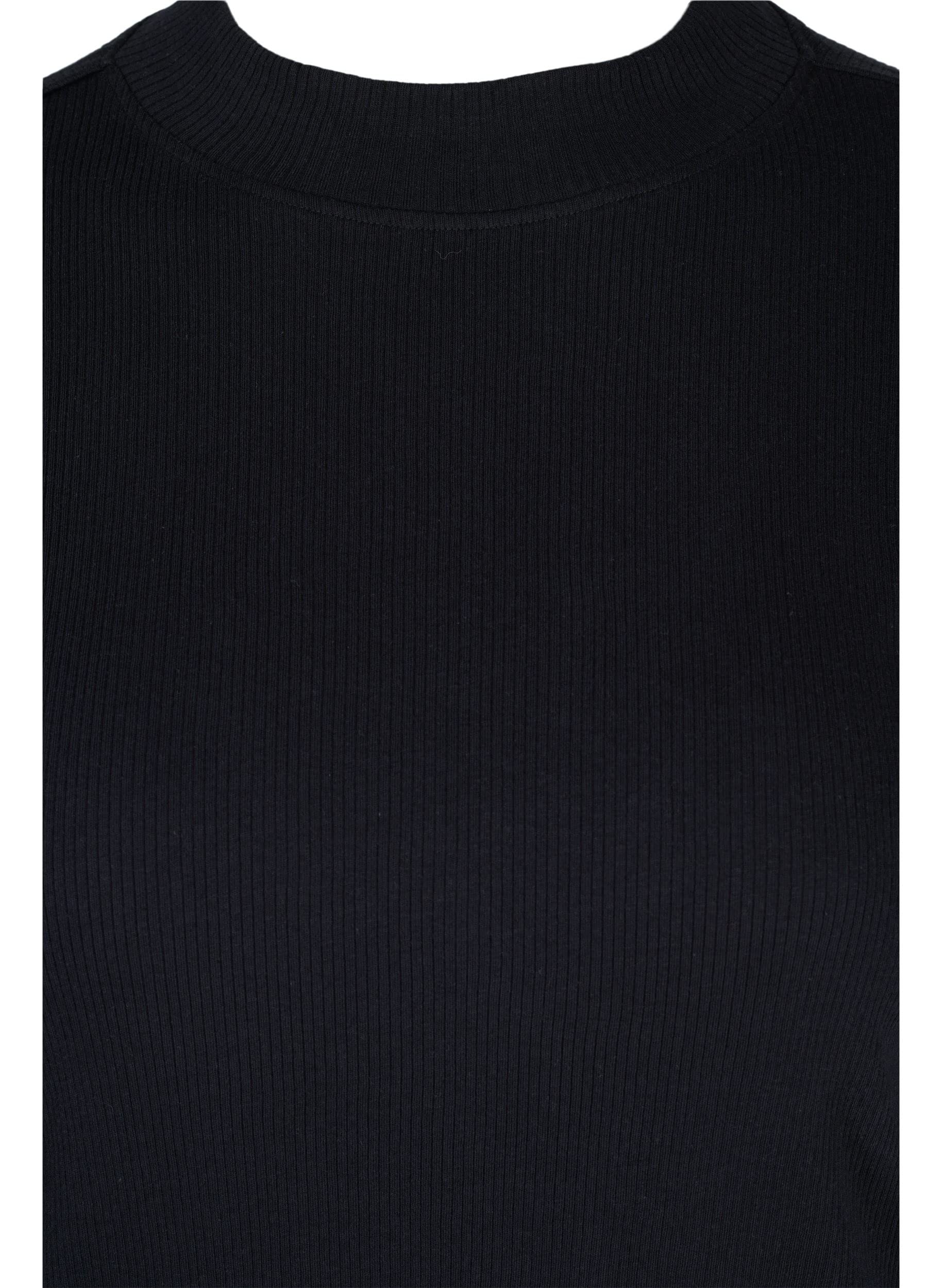 Zizzi Bluse Damen High Neck Baumwolle Halbarm